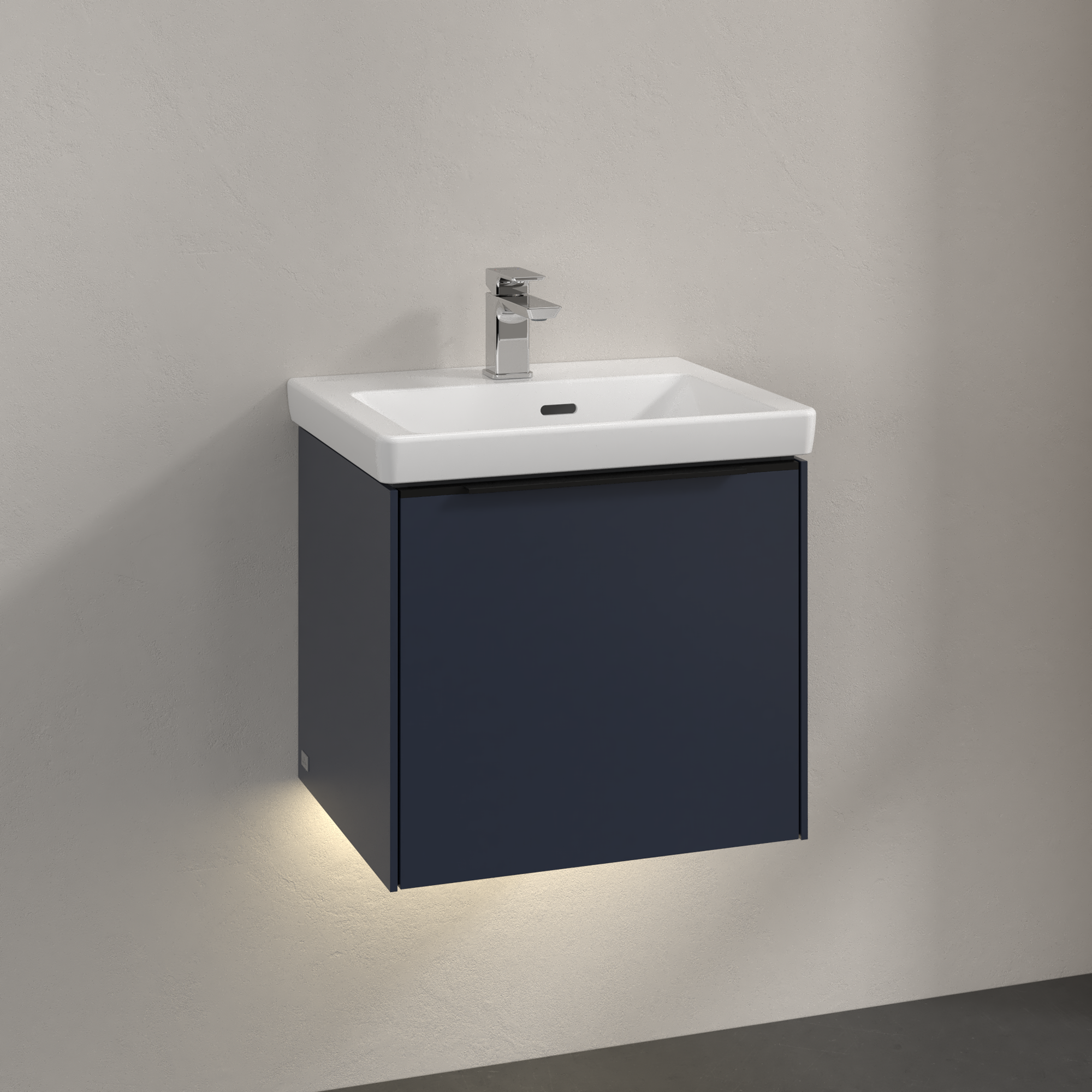 V&B SUBWAY 3.0 SERVANTSKAP 47X42 MARINE BLUE M/LYS HÅNDTAK I VOLCANO BLACK