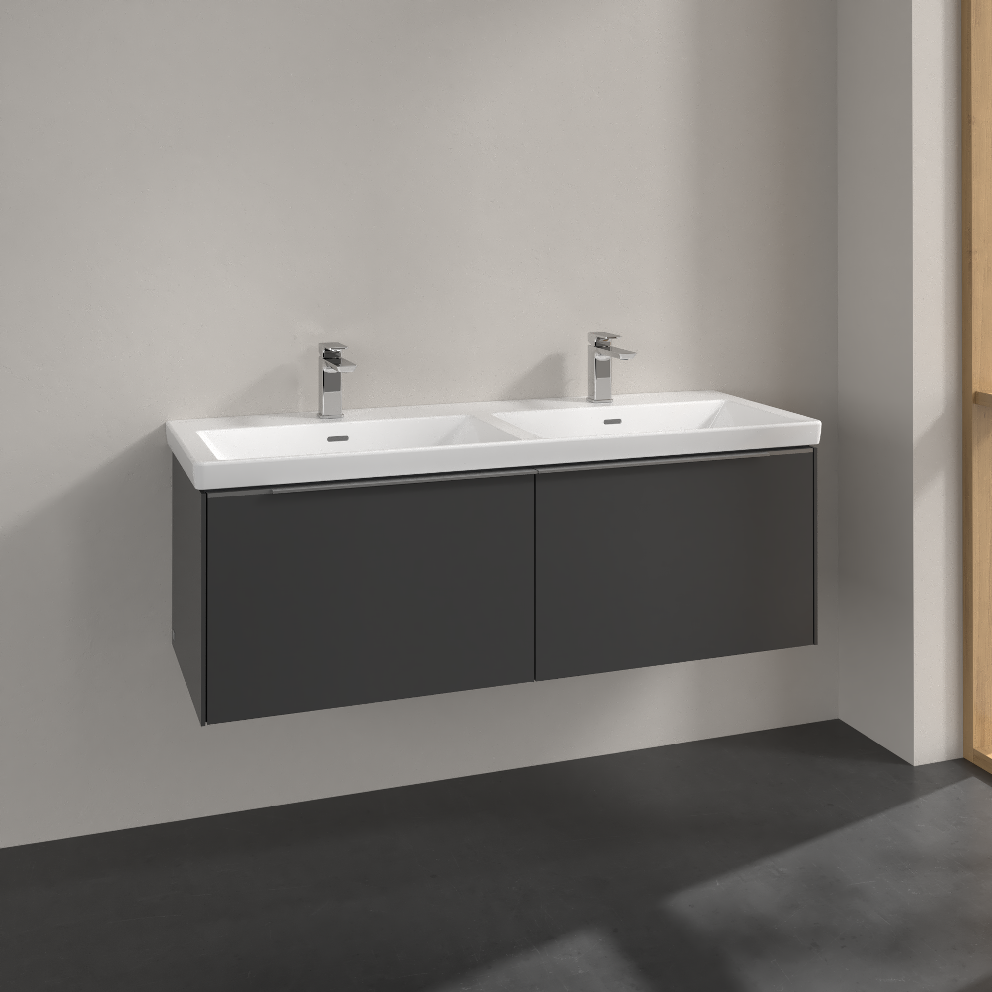V&B SUBWAY 3.0 SERVANTSKAP 127X42 F/DOBBEL SERVANT GRAPHITE HÅNDTAK I KROM