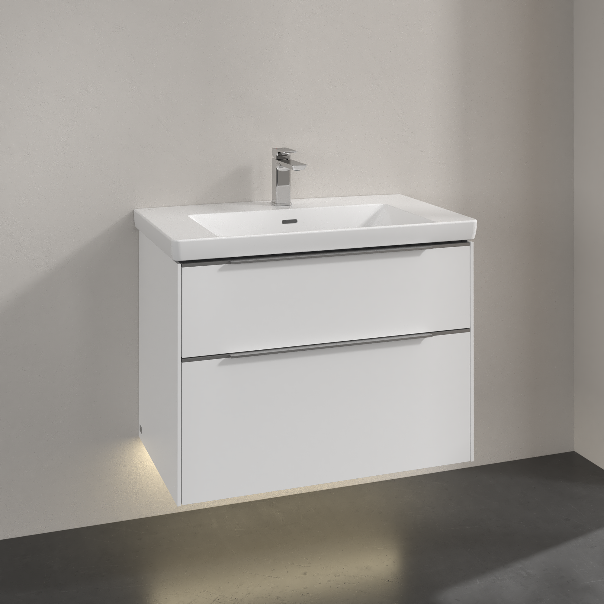 V&B SUBWAY 3.0 SERVANTSKAP 77X57 PURE WHITE M/LYS HÅNDTAK I KROM