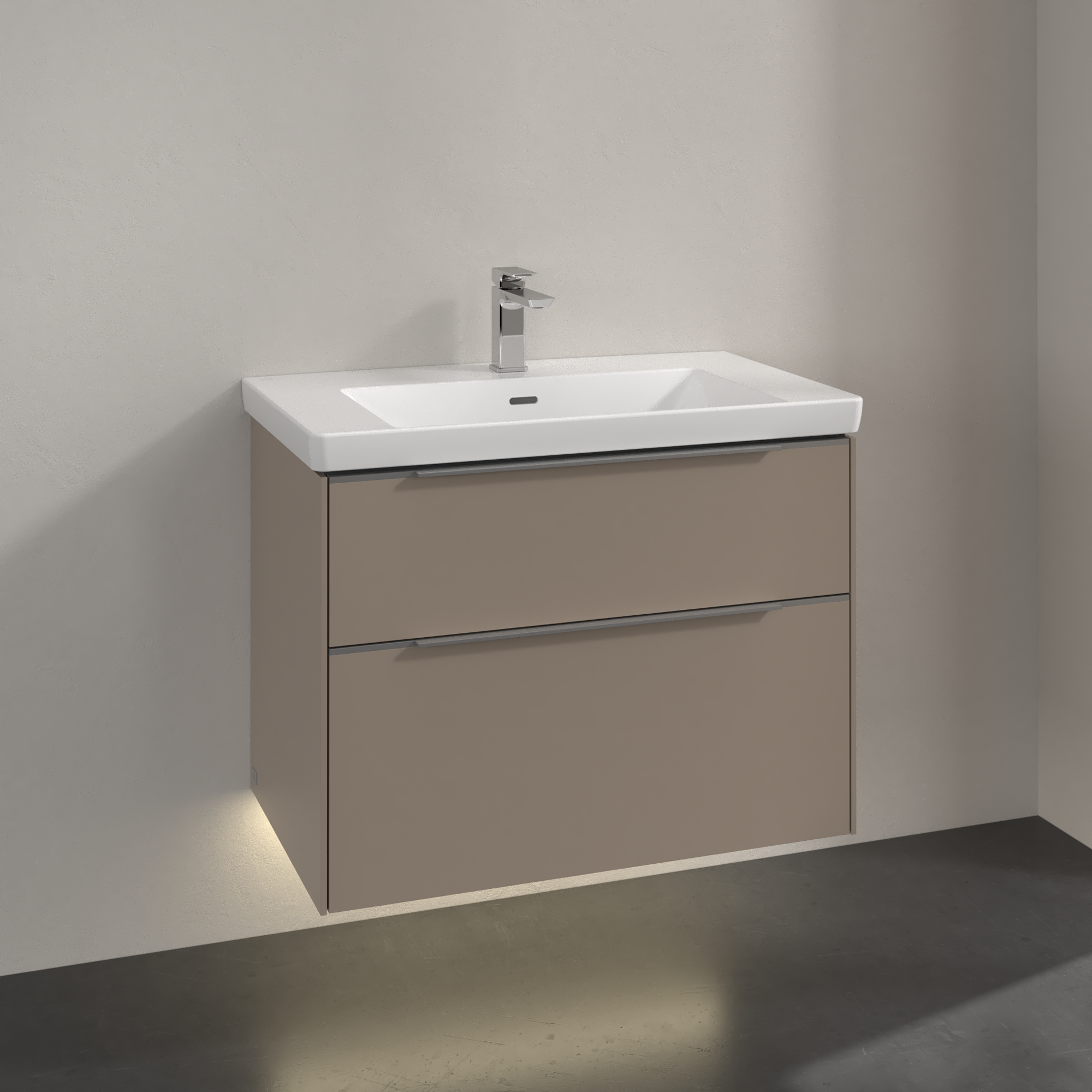 V&B SUBWAY 3.0 SERVANTSKAP 77X57 TAUPE M/LYS HÅNDTAK I KROM