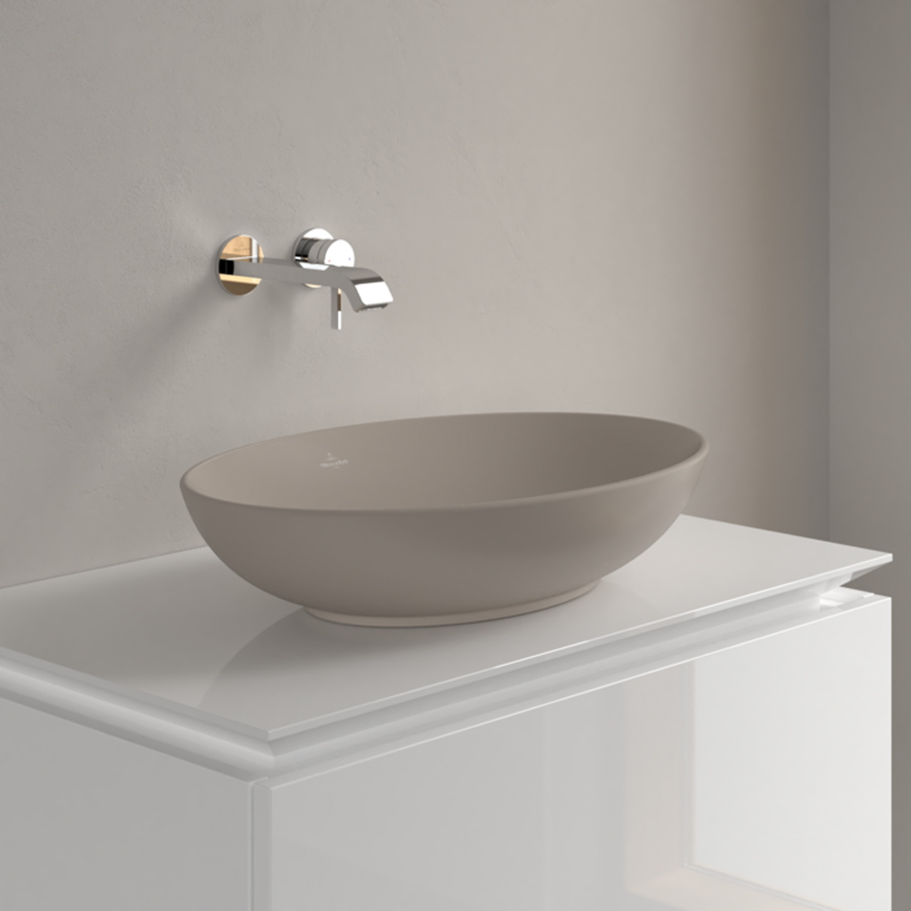 V&B LOOP & FRIENDS OVAL SERVANT C+ 56X38 U/OVERLØP ALMOND