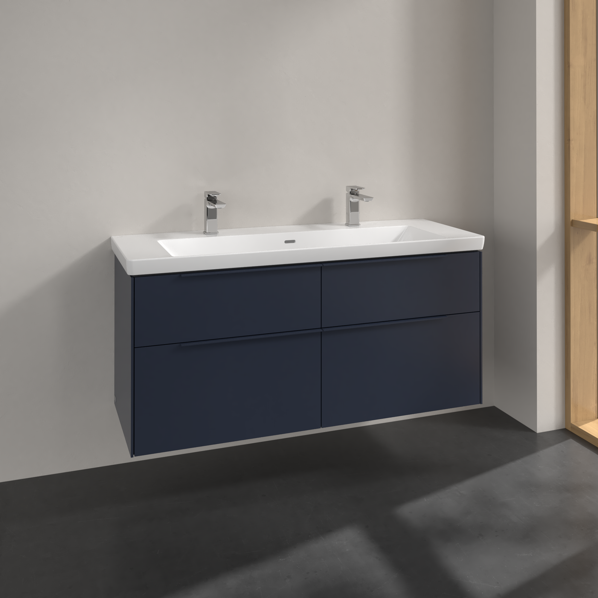 V&B SUBWAY 3.0 SERVANTSKAP 127X57 MARINE BLUE HÅNDTAK I MØBELETS FARGE