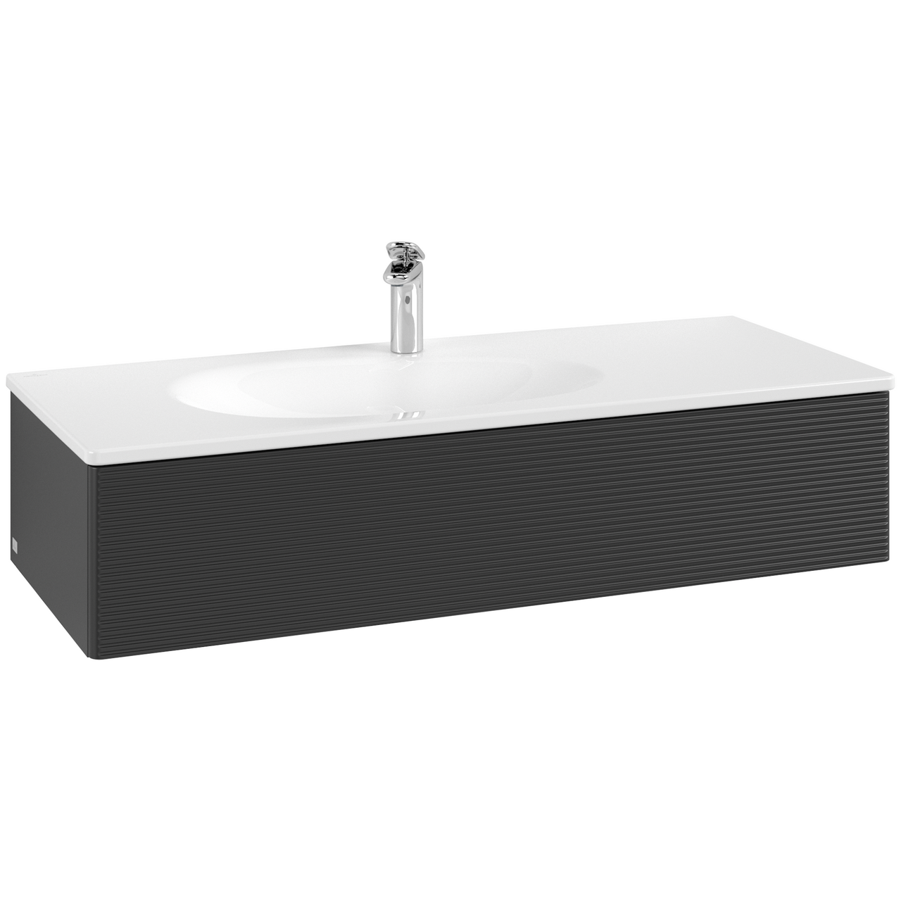V&B ANTAO SERVANTSKAP 1 SKUFF RILLET 1188X256X493 VENSTRE MATT SORT