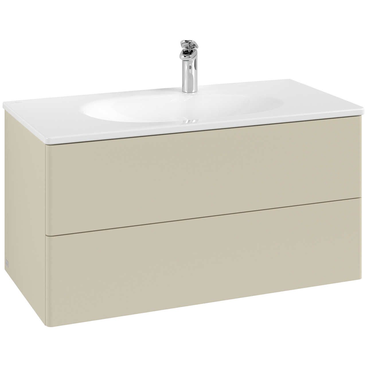 V&B ANTAO SERVANTSKAP 2 SKUFFER GLATT 988X504X496 SILKEGRÅ