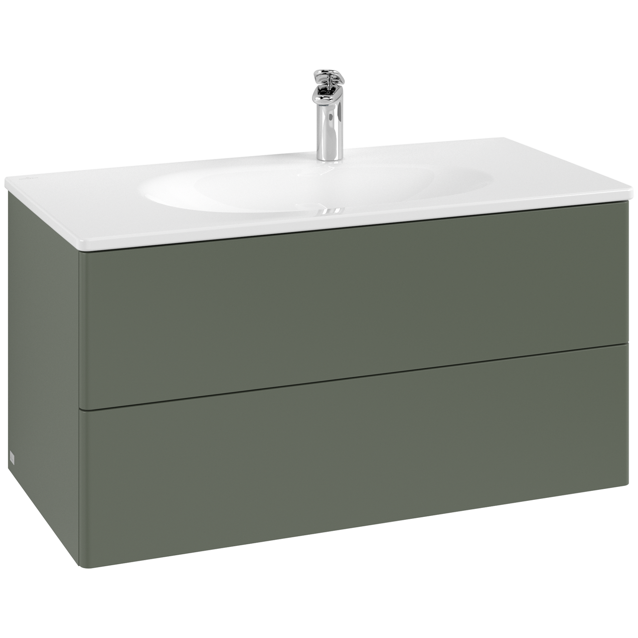 V&B ANTAO SERVANTSKAP 2 SKUFFER GLATT 988X504X496 GRØNN