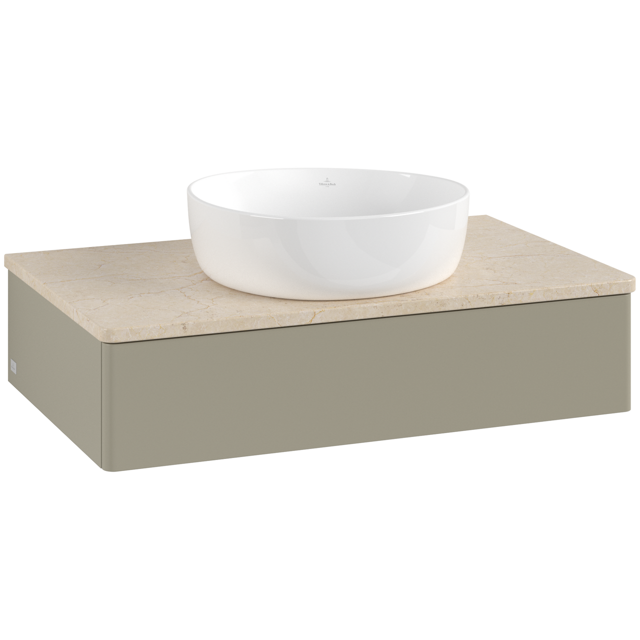 V&B ANTAO SERVANTSKAP 1 SKUFF GLATT 800X190X500 U/KRANHULL STENGRÅ/CRÉME