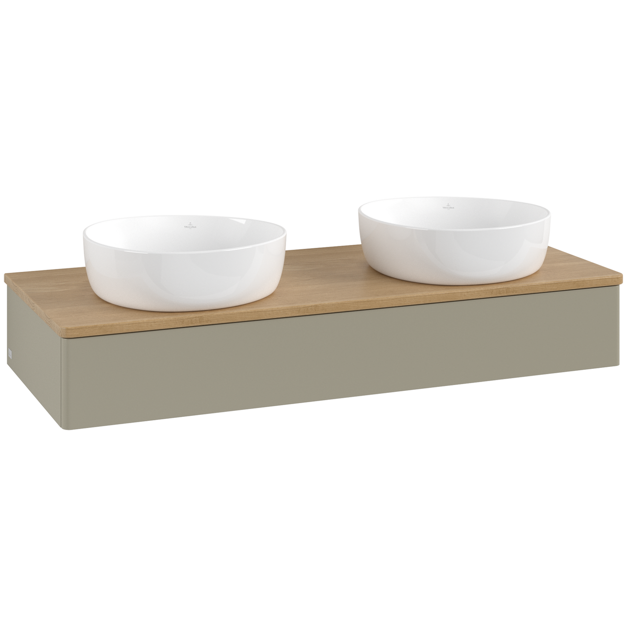 V&B ANTAO SERVANTSKAP 1 SKUFF GLATT 1200X190X500 FOR 2 SERV. U/KRANHULL STENGRÅ/EIK