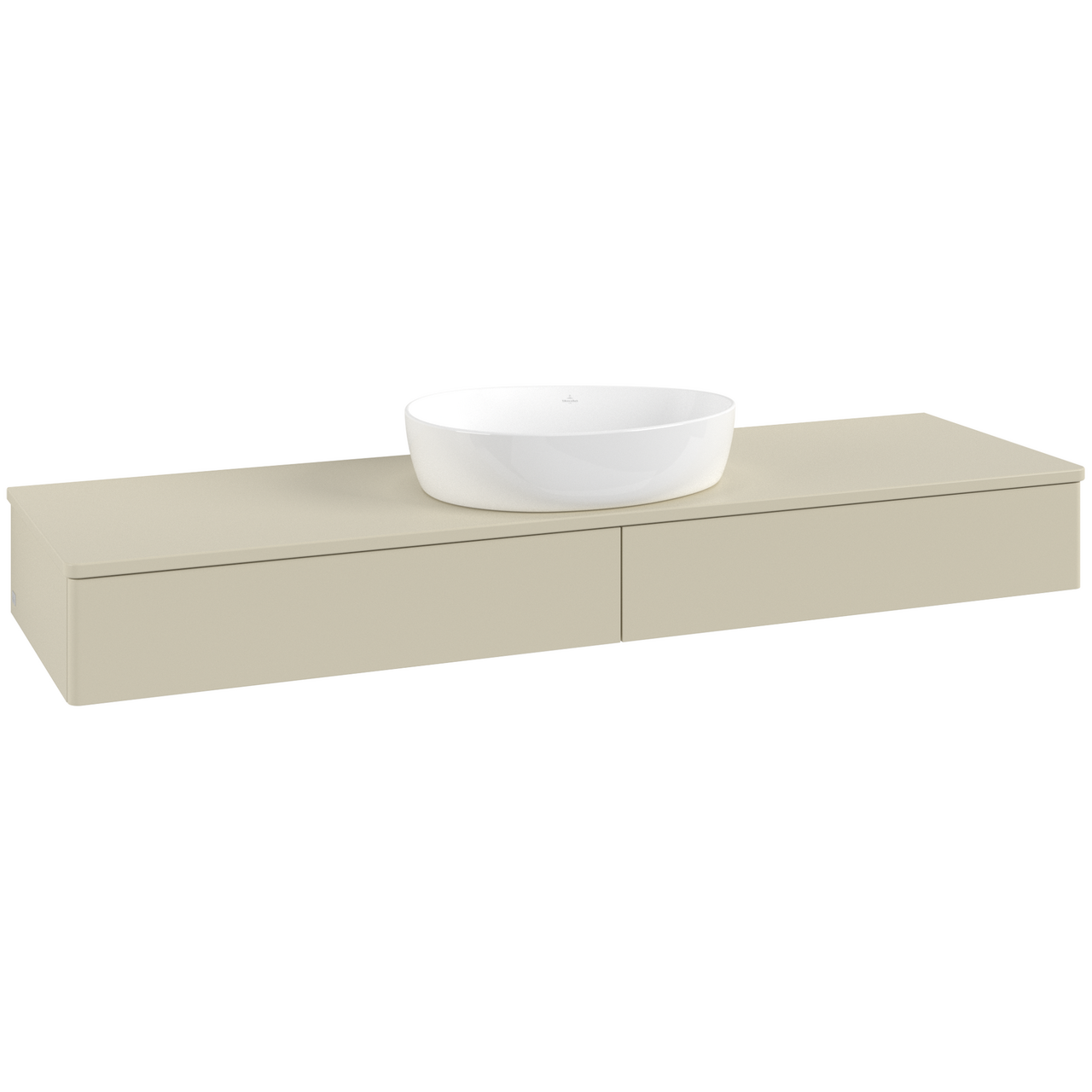 V&B ANTAO SERVANTSKAP 2 SKUFFER GLATT 1600X190X500 U/KRANHULL SILKEGRÅ