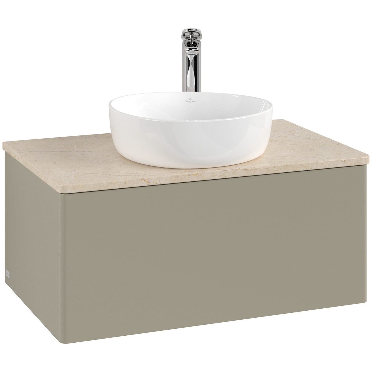 V&B ANTAO SERVANTSKAP 1 SKUFF GLATT 800X360X500 M/KRANHULL STENGRÅ/CRÉME