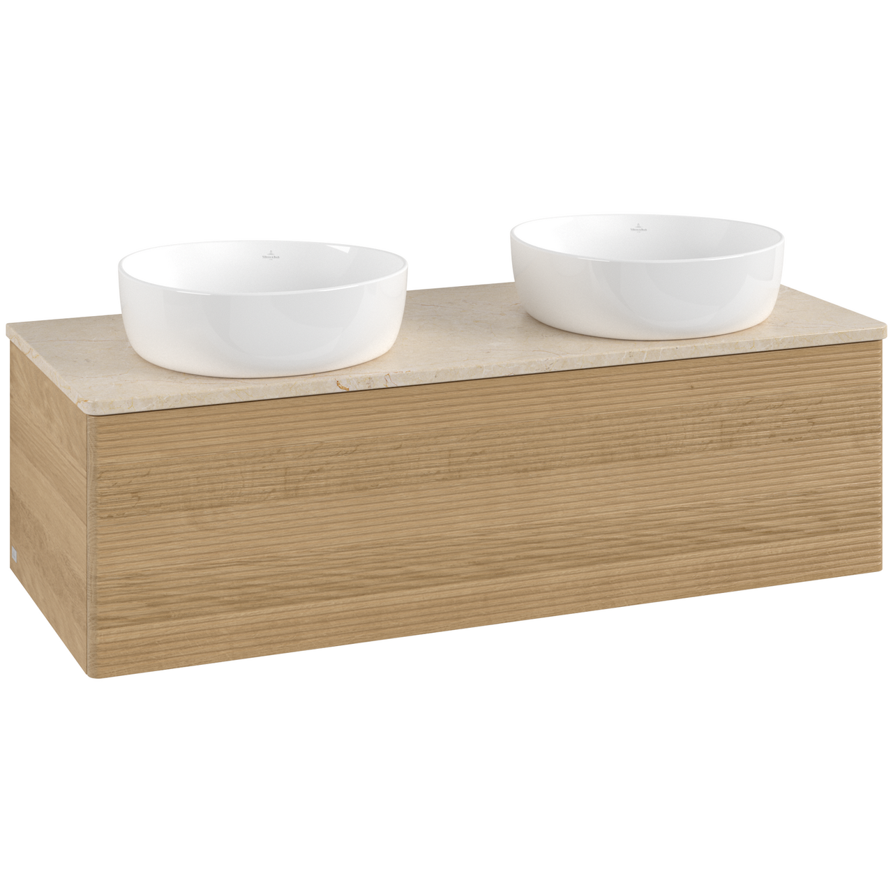 V&B ANTAO SERVANTSKAP 1 SKUFF RILLET 1200X360X500 FOR 2 SERV. U/KRANHULL EIK/CRÉME