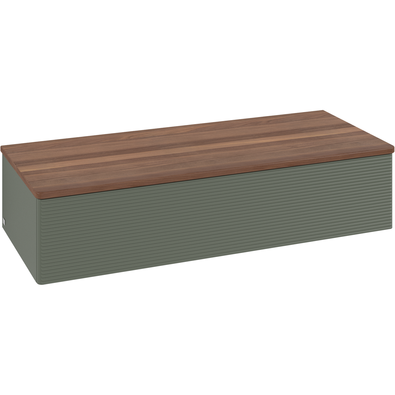 V&B ANTAO SIDESKAP 1 SKUFF RILLET 1200X268X500 GRØNN/VALNØTT