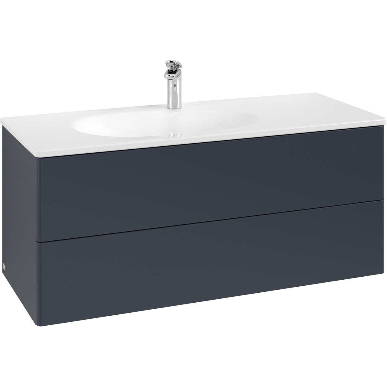 V&B ANTAO SERVANTSKAP 2 SKUFFER GLATT 1188X504X493 VENSTRE M/LYS BLÅ