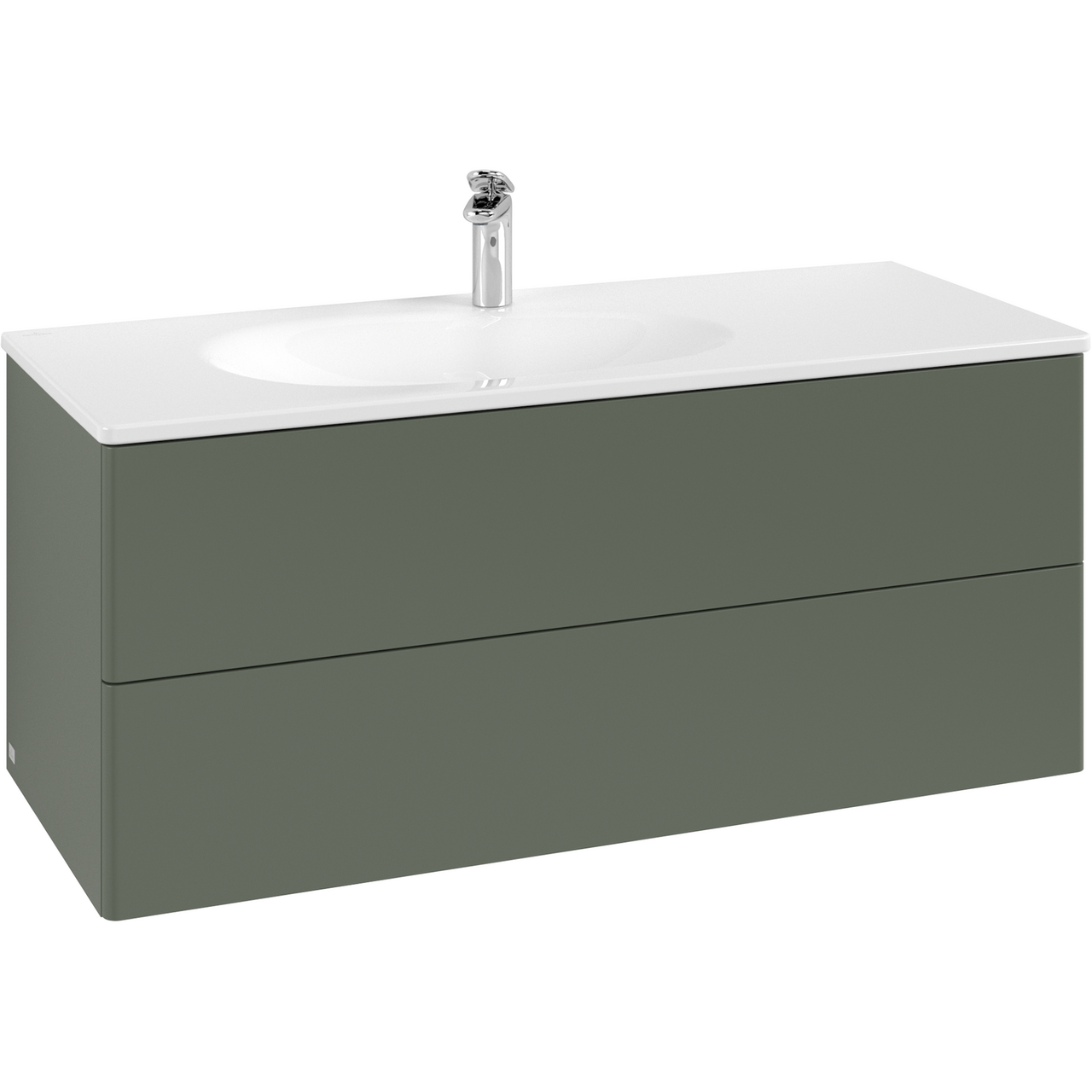 V&B ANTAO SERVANTSKAP 2 SKUFFER GLATT 1188X504X493 VENSTRE M/LYS GRØNN