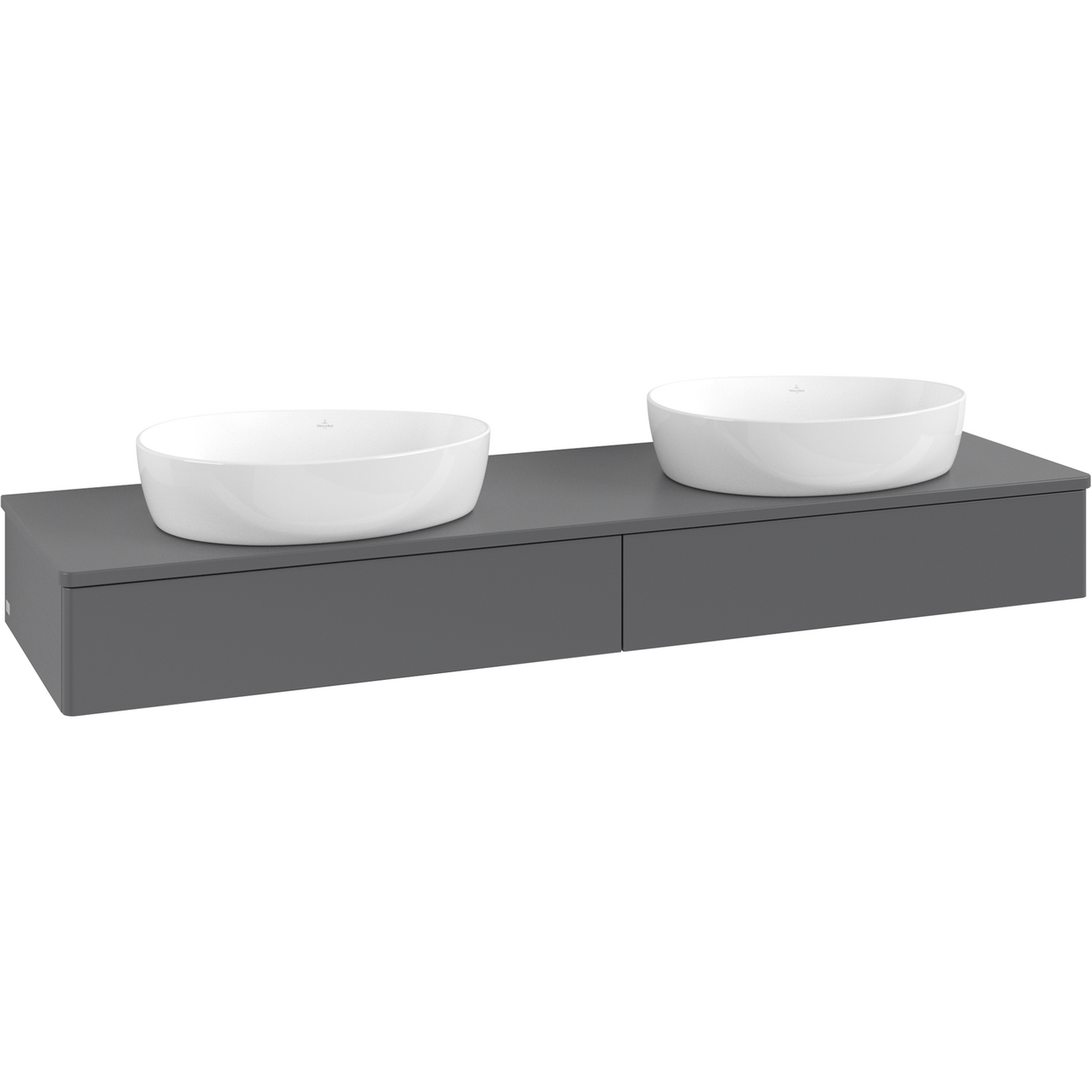 V&B ANTAO SERVANTSKAP 2 SKUFFER GLATT 1600X190X500 FOR 2 SERV. U/KRANHULL M/LYS ANTRASITT