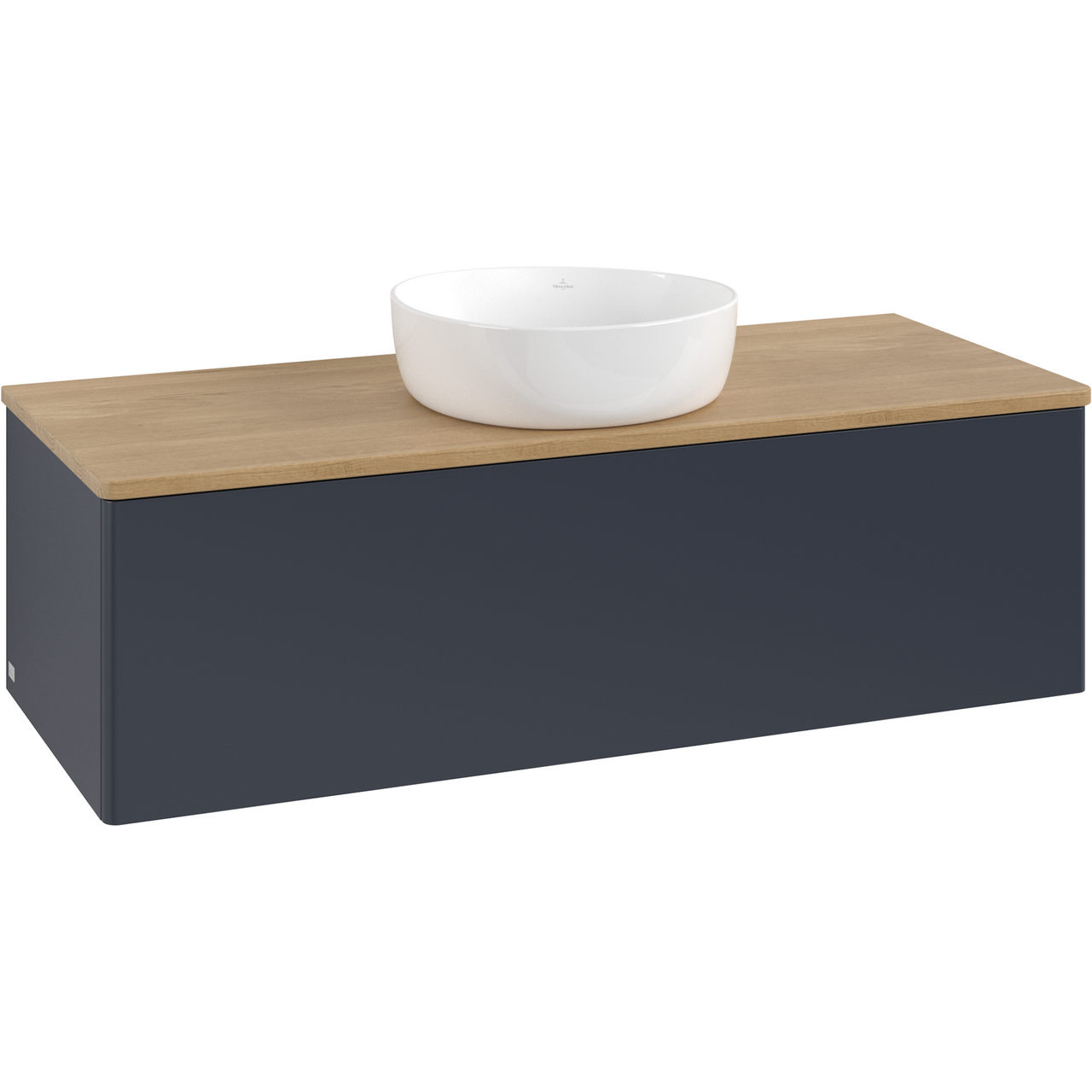 V&B ANTAO SERVANTSKAP 1 SKUFF GLATT 1200X360X500 U/KRANHULL M/LYS BLÅ ...