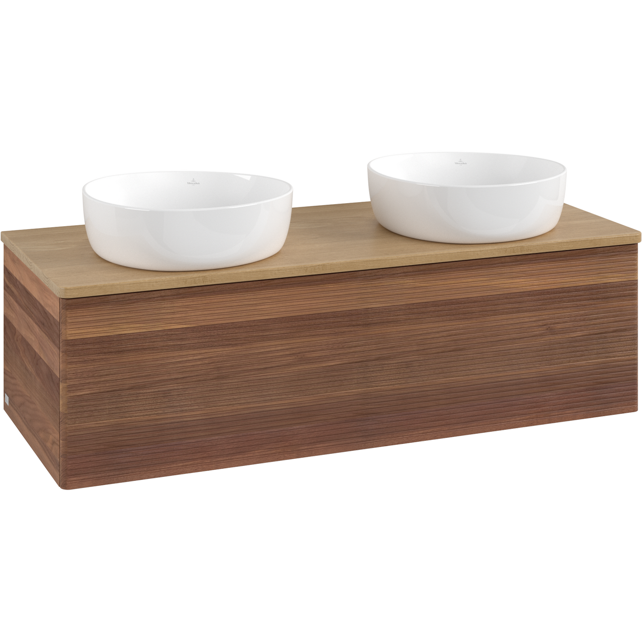 V&B ANTAO SERVANTSKAP 1 SKUFF RILLET 1200X360X500 FOR 2 SERV. U/KRANHULL M/LYS VALNØTT/EIK