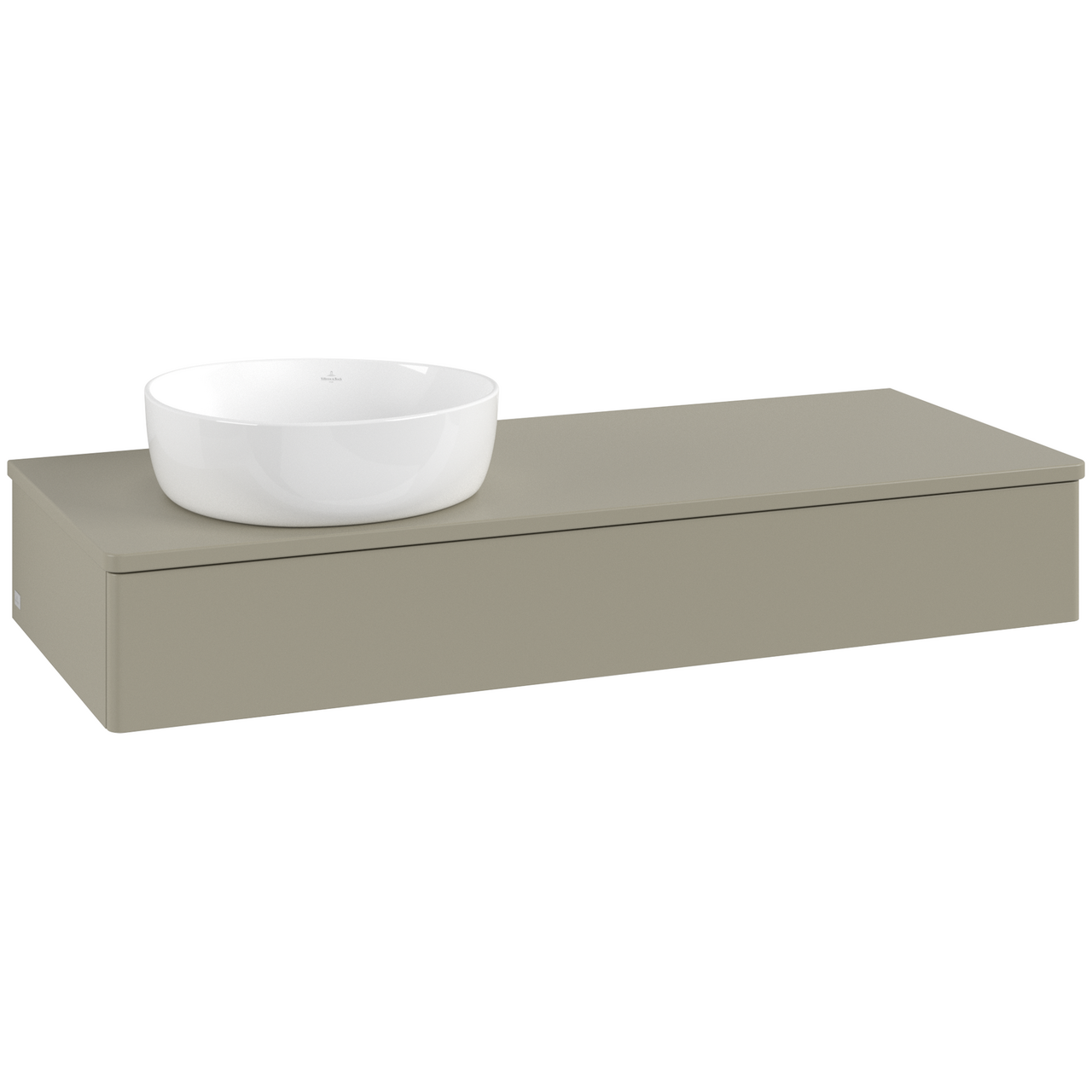 V&B ANTAO SERVANTSKAP 1 SKUFF GLATT 1200X190X500 VENSTRE M/KRANHULL STENGRÅ