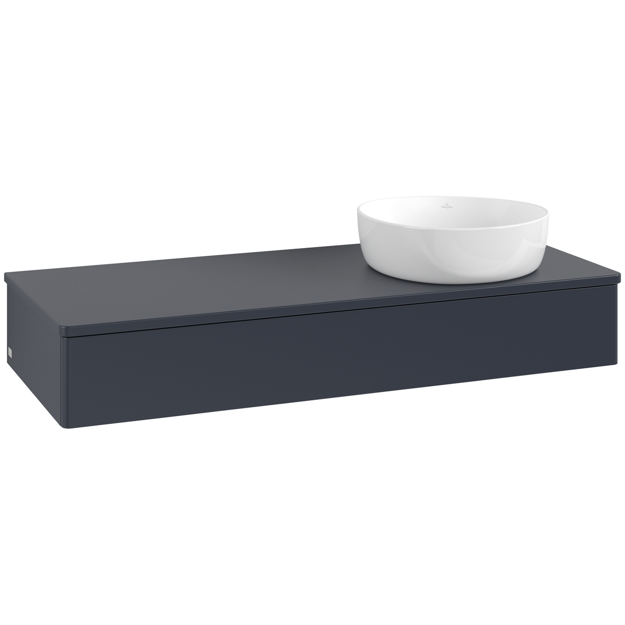 V&B ANTAO SERVANTSKAP 1 SKUFF GLATT 1200X190X500 HØYRE M/KRANHULL BLÅ