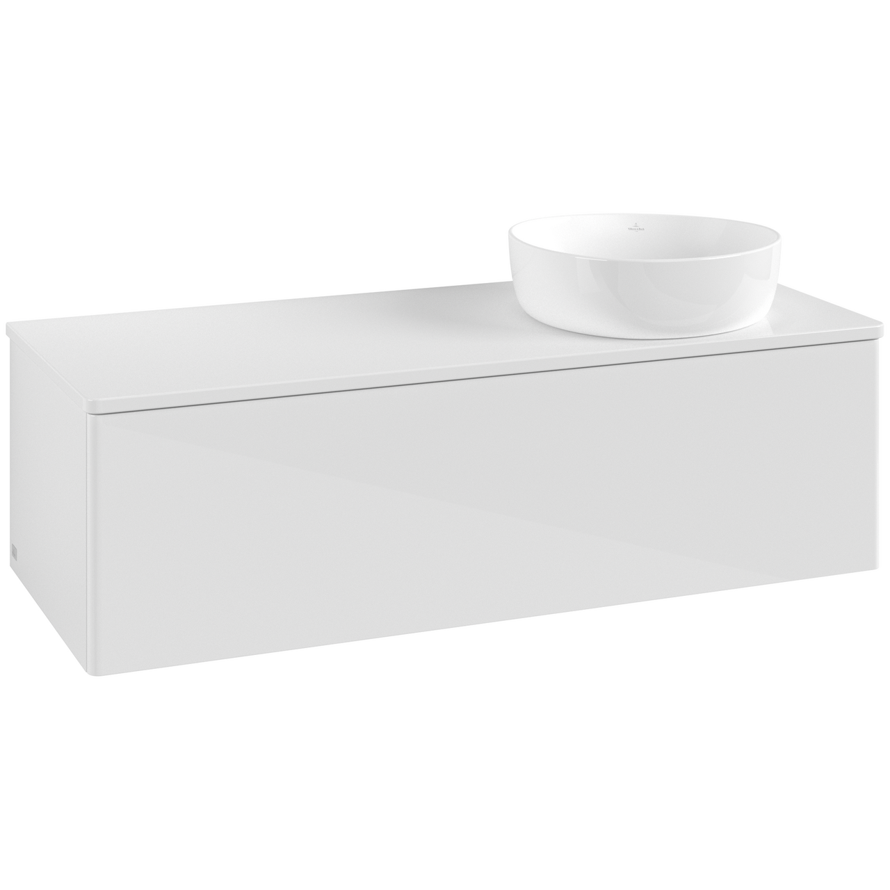 Skuff V&B ANTAO SERVANTSKAP 1 SKUFF GLATT 1200X360X500 HØYRE M/KRANHULL HVIT ...
