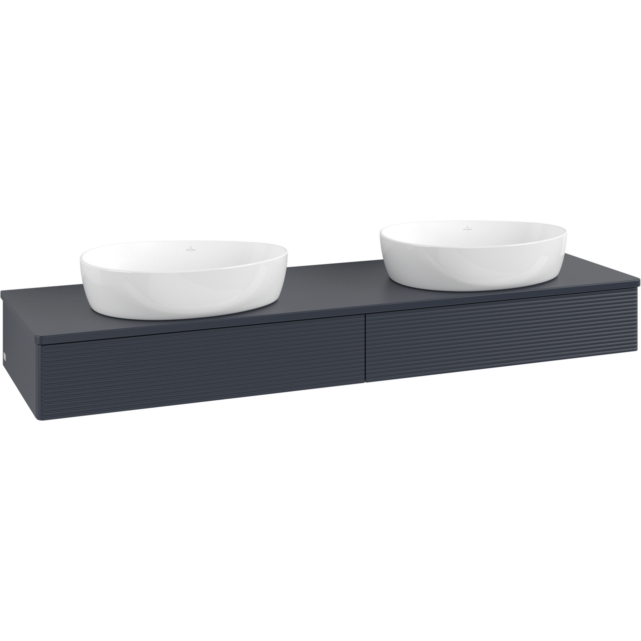 V&B ANTAO SERVANTSKAP 2 SKUFFER RILLET 1600X190X500 FOR 2 SERV. M/KRANHULL M/LYS BLÅ
