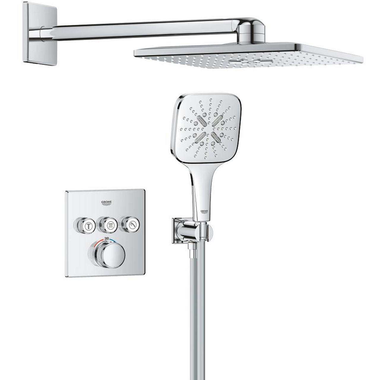 GROHE GROHTHERM SMARTCONTROL DUSJSETT FOR INNBYGGING CUBE KROM
