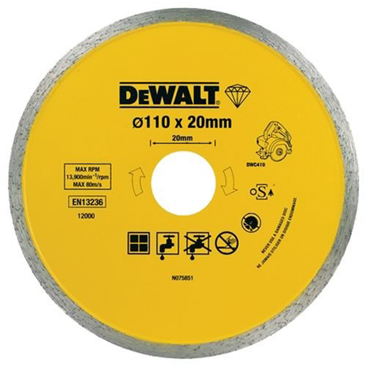 DEWALT KAPPSKIVE FLIS HARD 110MM DT3715