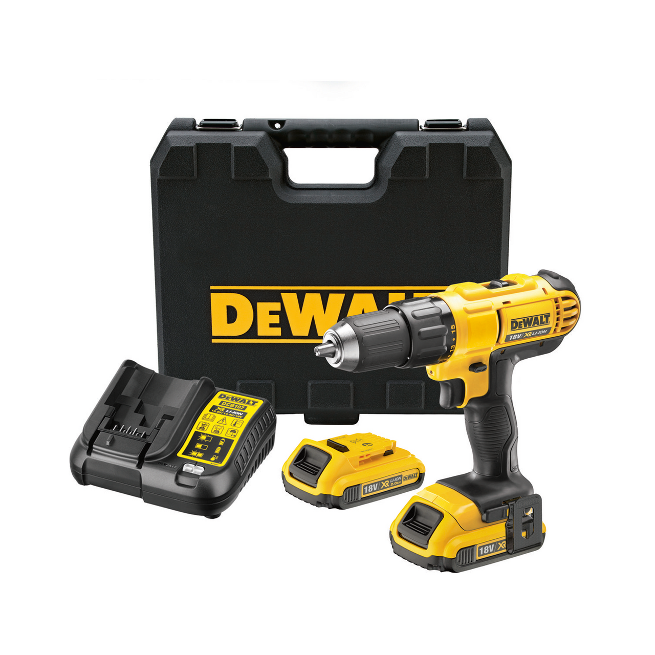 DEWALT DRILL 18V XR 42NM 2X2AH DCD771D2