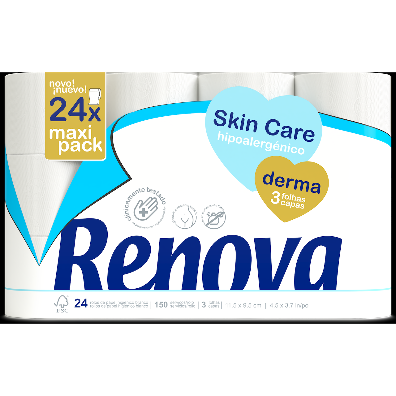 RENOVA TOALETTPAPIR SKINCARE DERMA 24 RULLER