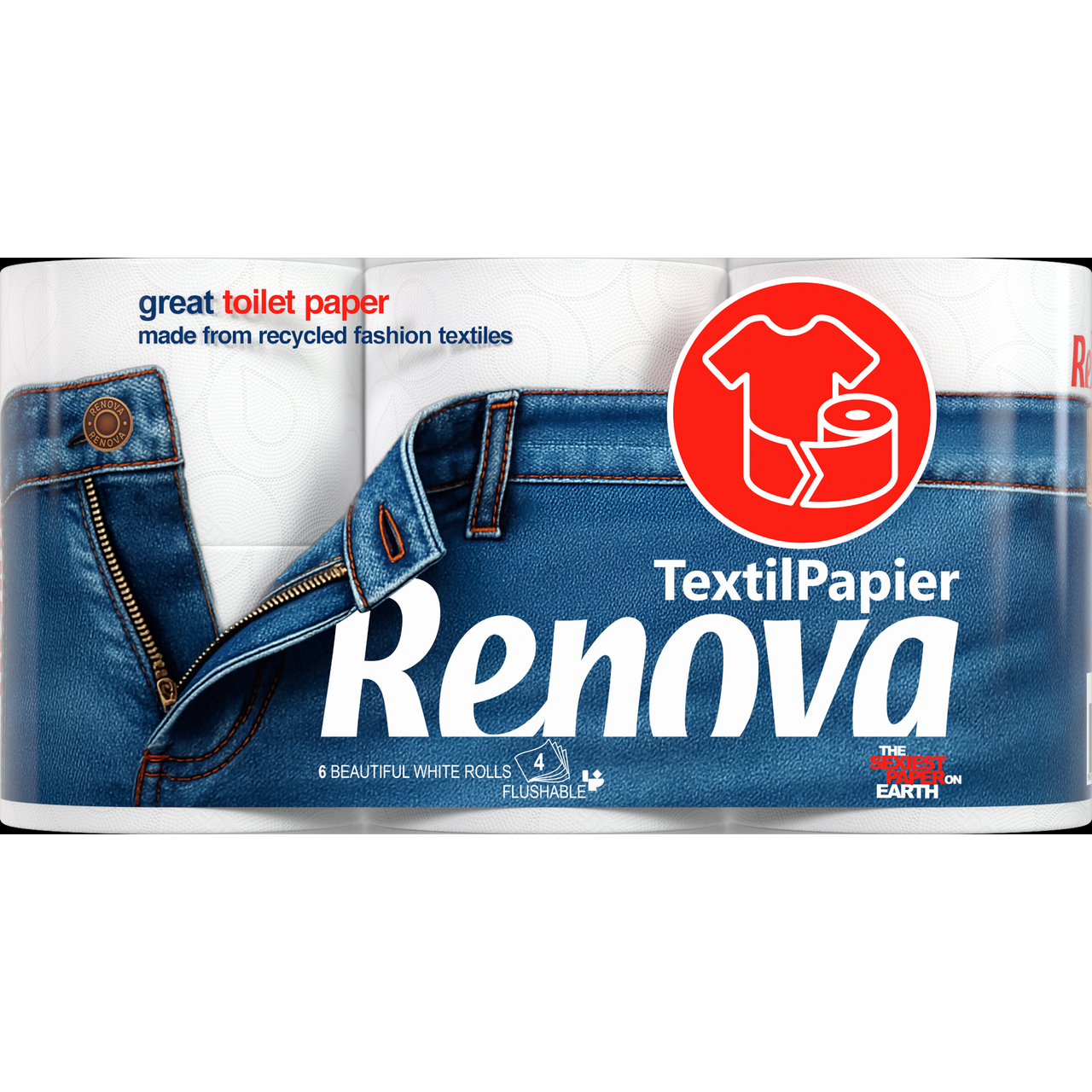 RENOVA TEKSTIL TOALETTPAPIR 6 RULLER