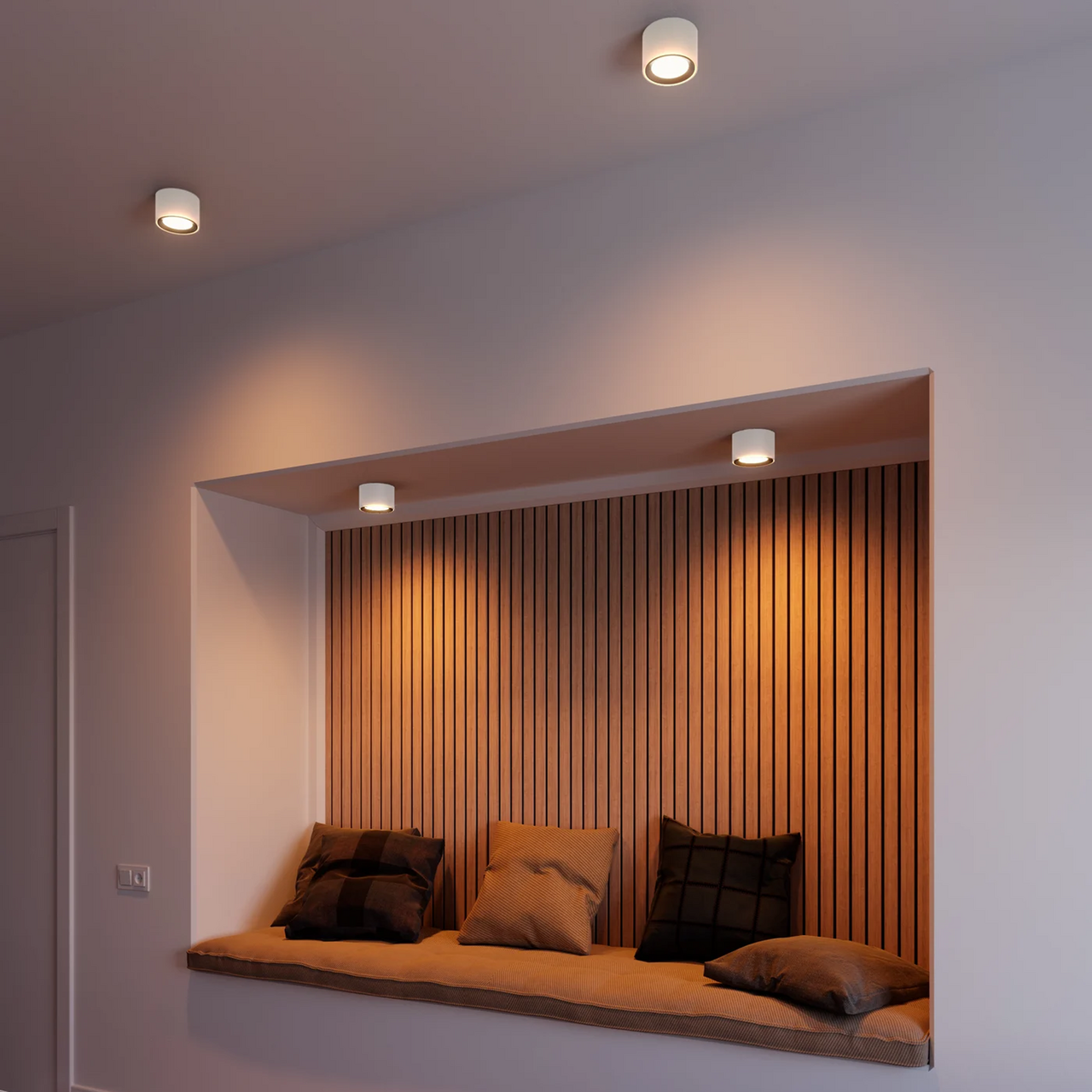 LED-takspot Landon Smart, hvit, høyde 8,2 cm