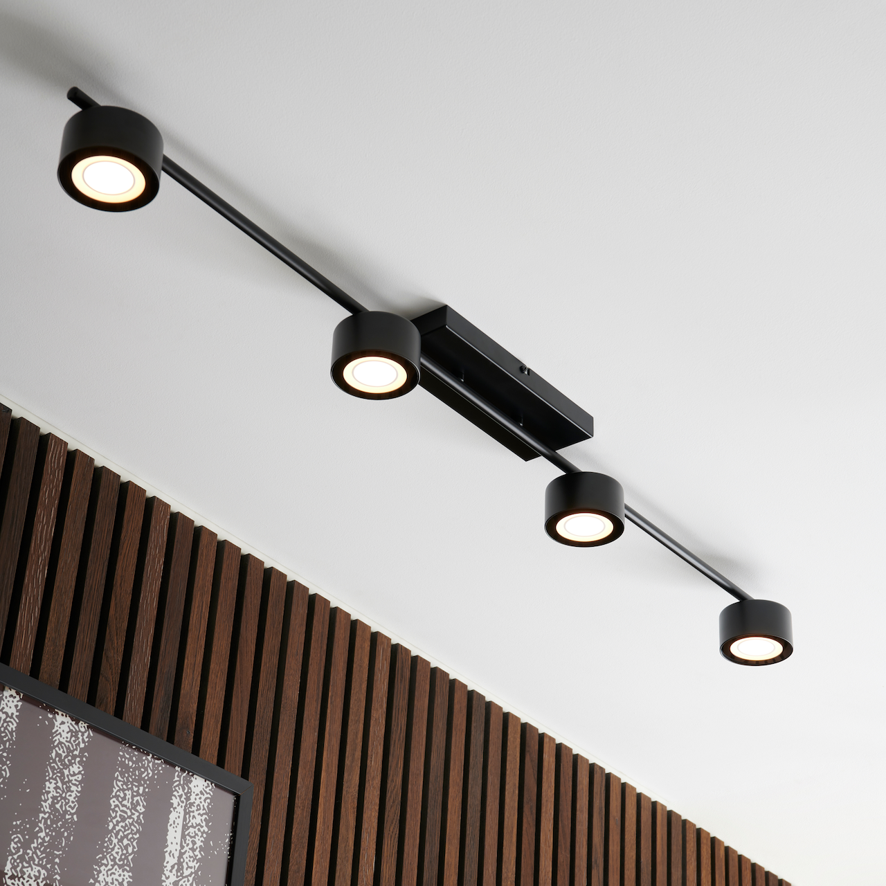 Taklampe Clyde, 4 lyskilder, dimbar