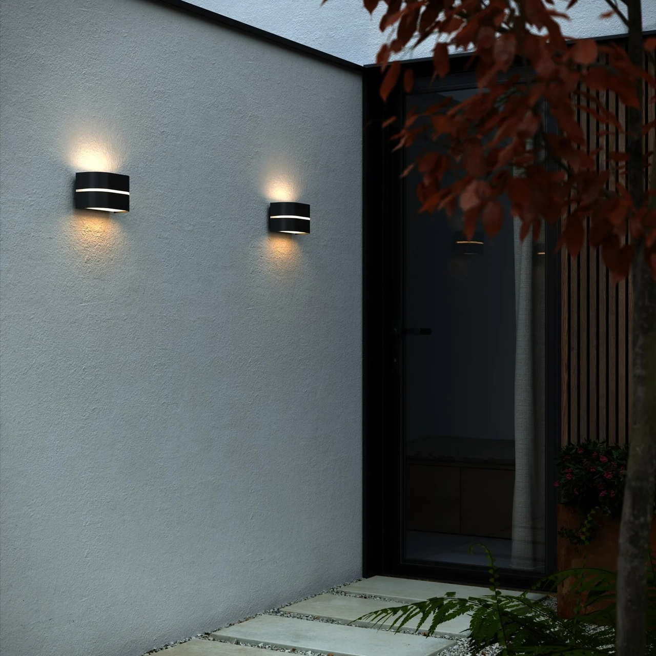 NORDLUX SIBELIS VEGGLAMPE E27 SORT