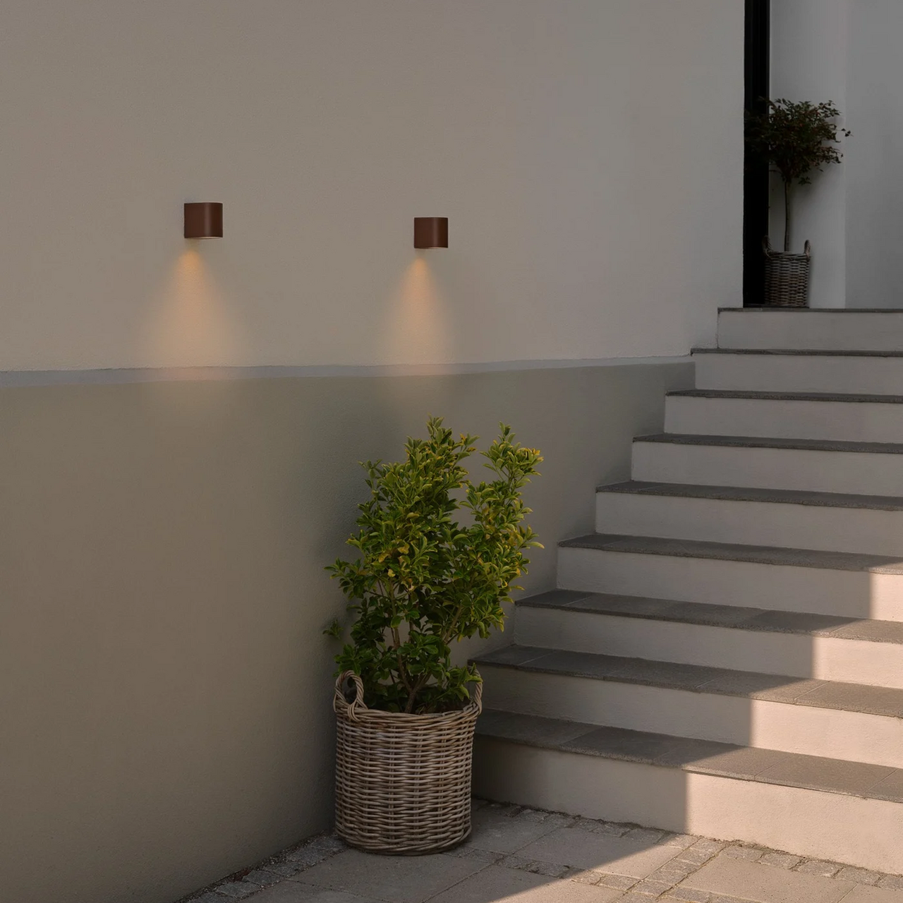 Utendørs vegglampe Dion Single, rust, GU10, aluminium, IP44