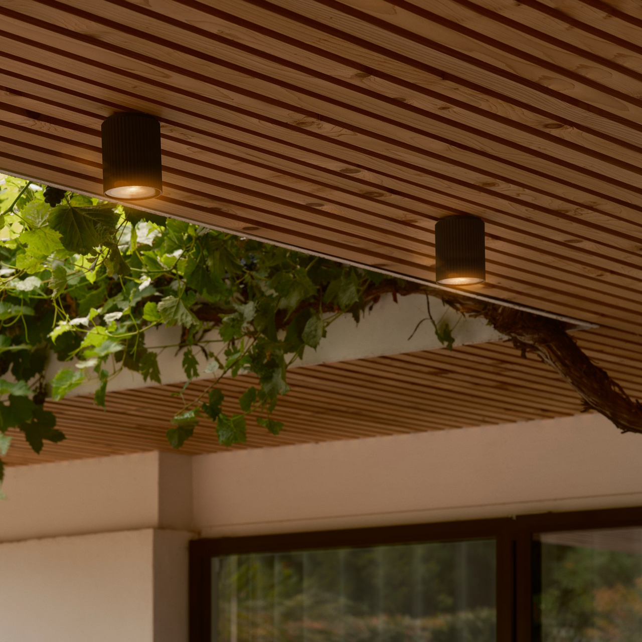 Taklampe Kyklop Ripple, svart, aluminium, GU10