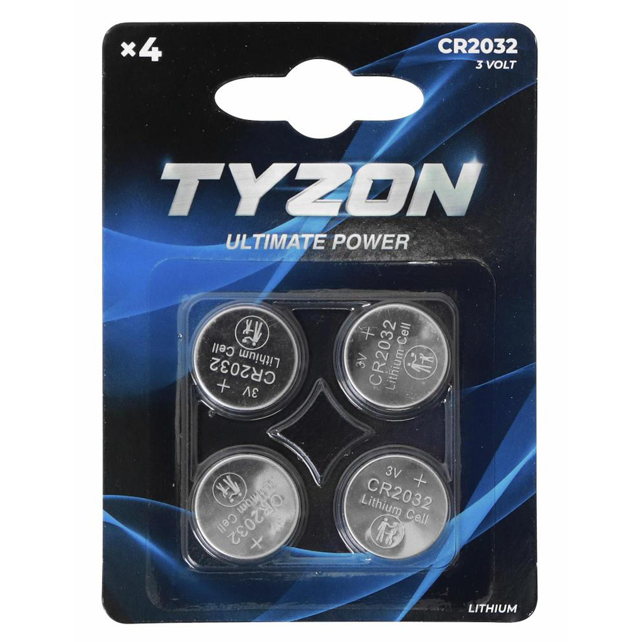TYZON CR2032 LITIUMBATTERIER 4-PK