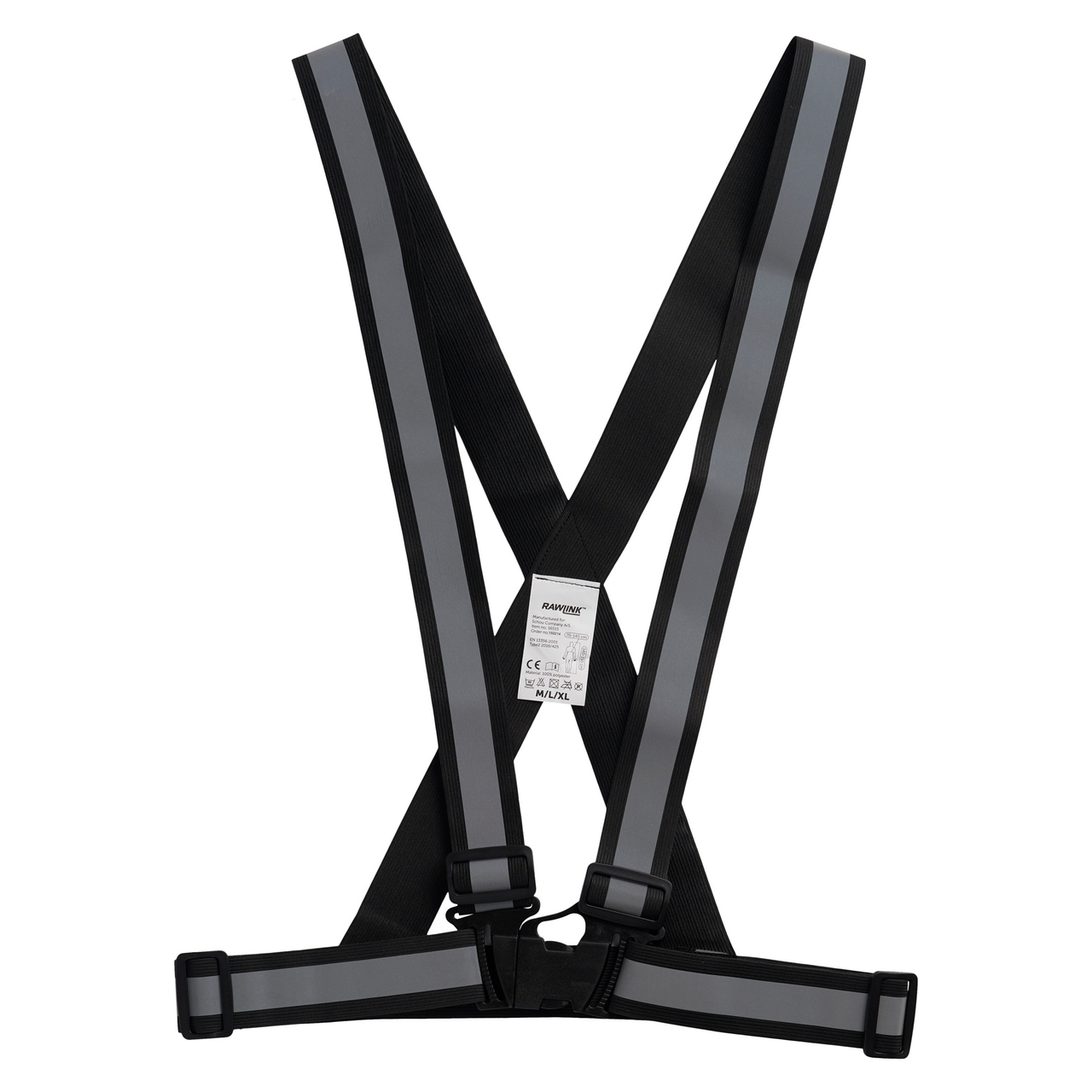 REFLEKSVEST RAWLINK JUSTERBAR M/L/XL SVART