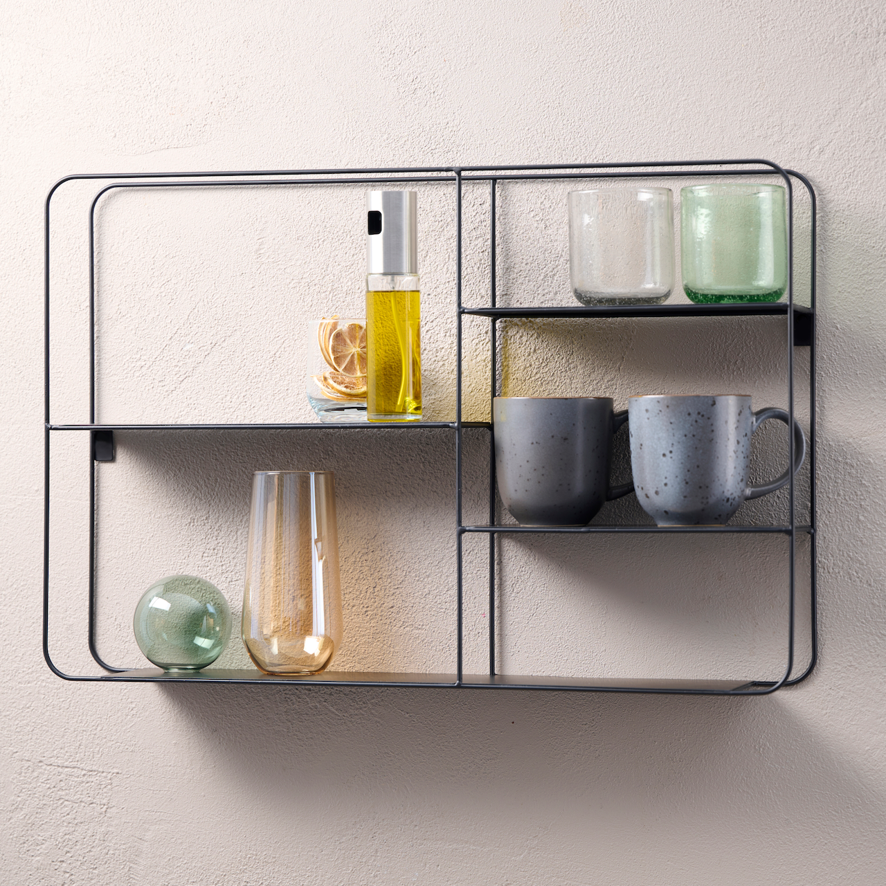 VEGGHYLLE METALL SVART 57X40X10 CM