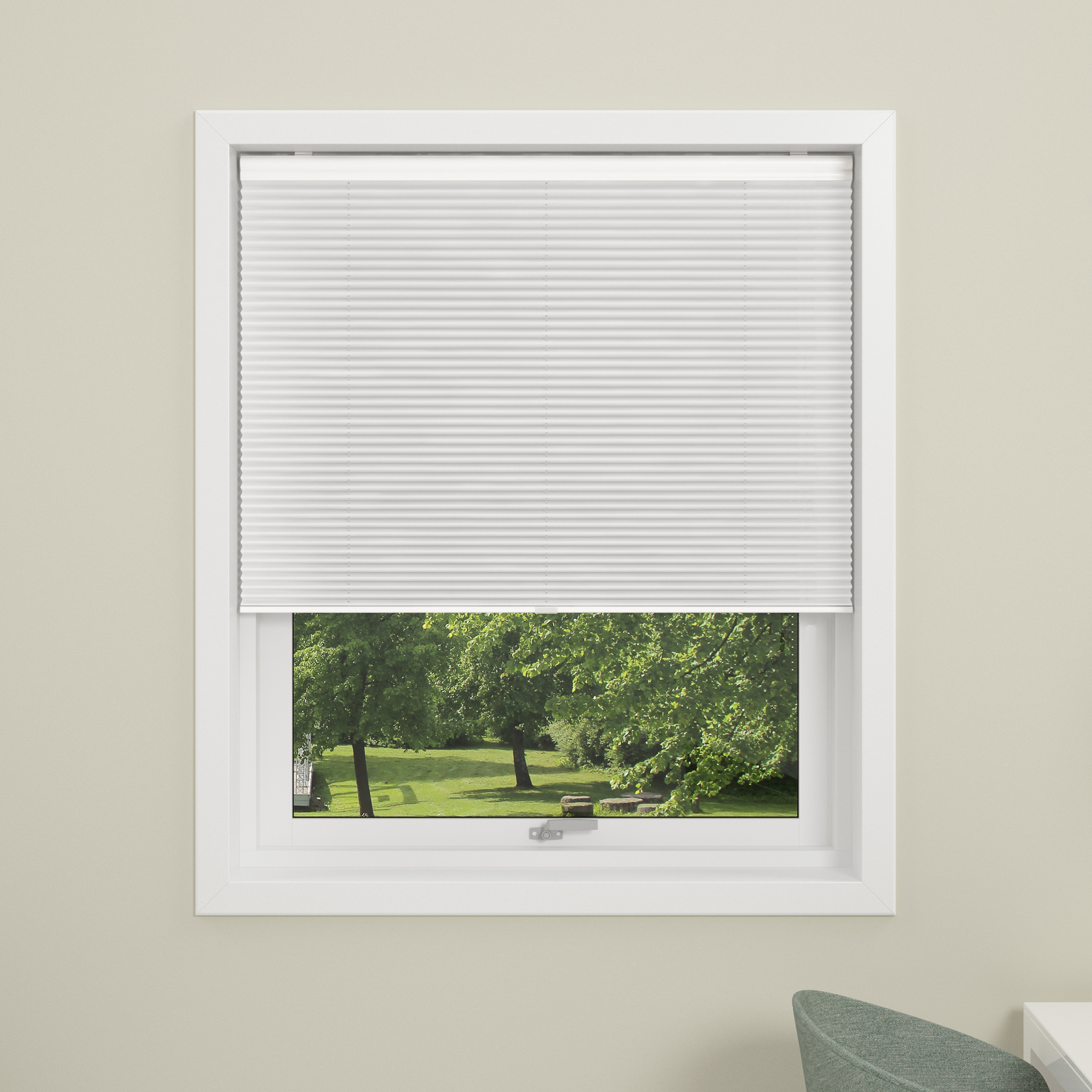 DEBEL PLISSÉGARDIN TOUCH LYSREDUSERENDE 70% HVIT 90X210