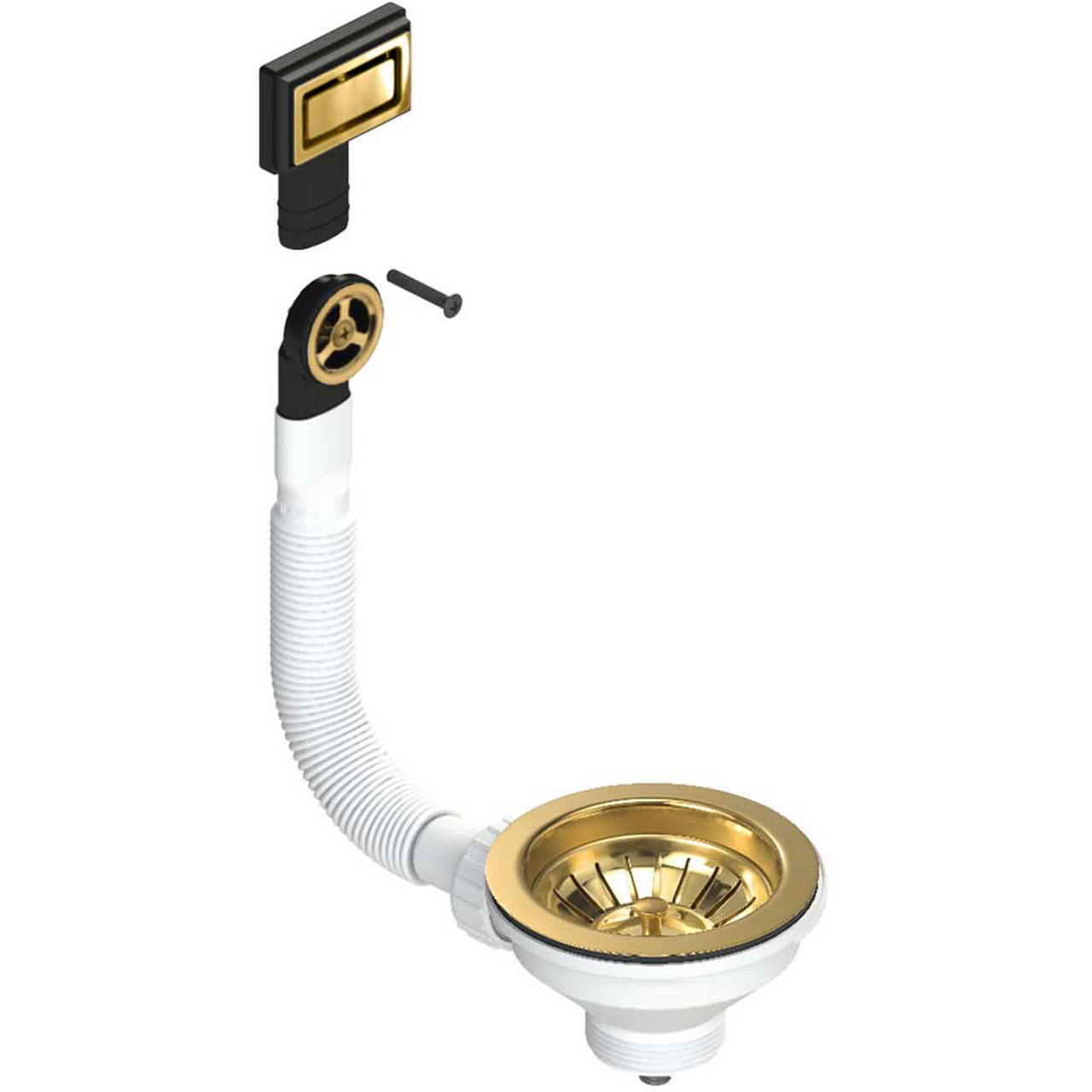 LAVABO UNIVERSAL BUNNVENTIL M/OVERLØP M. LOGO PVD MESSING | Megaflis.no