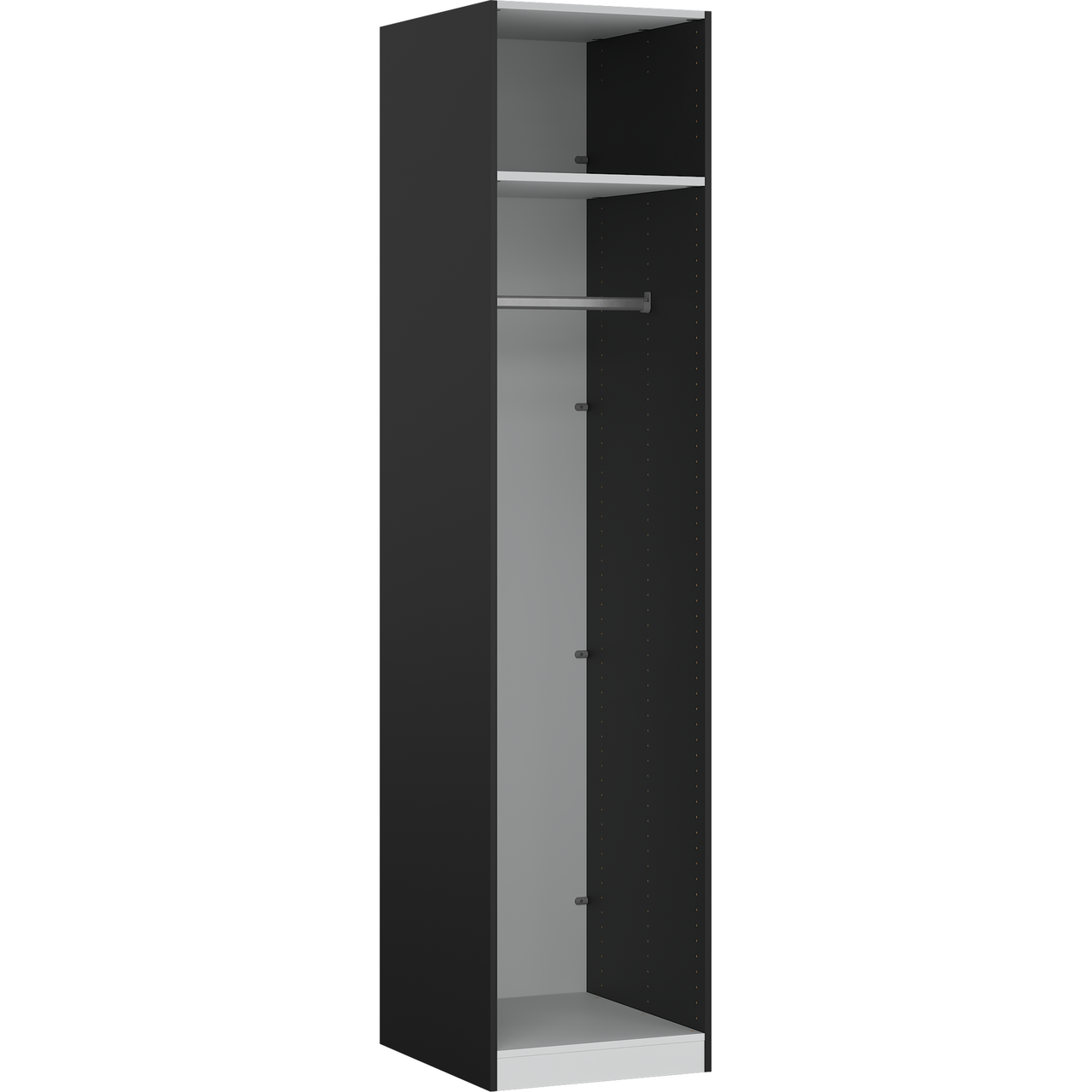 LIND NEST GARDEROBESKAP 50X220X60CM SORT UTEN DØR
