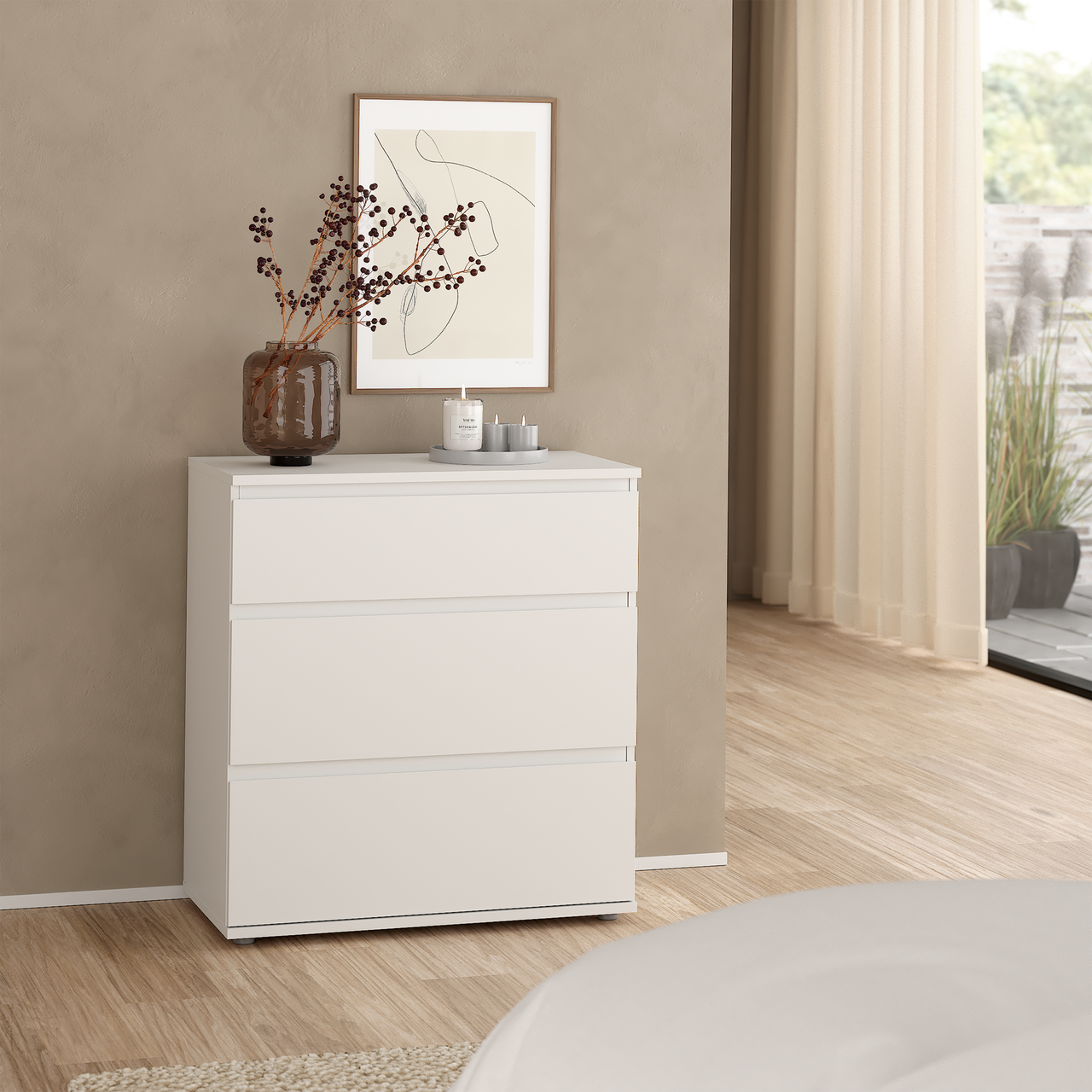 TVILUM NOVA KOMMODE HVIT 3 SKUFFER 77X40X84