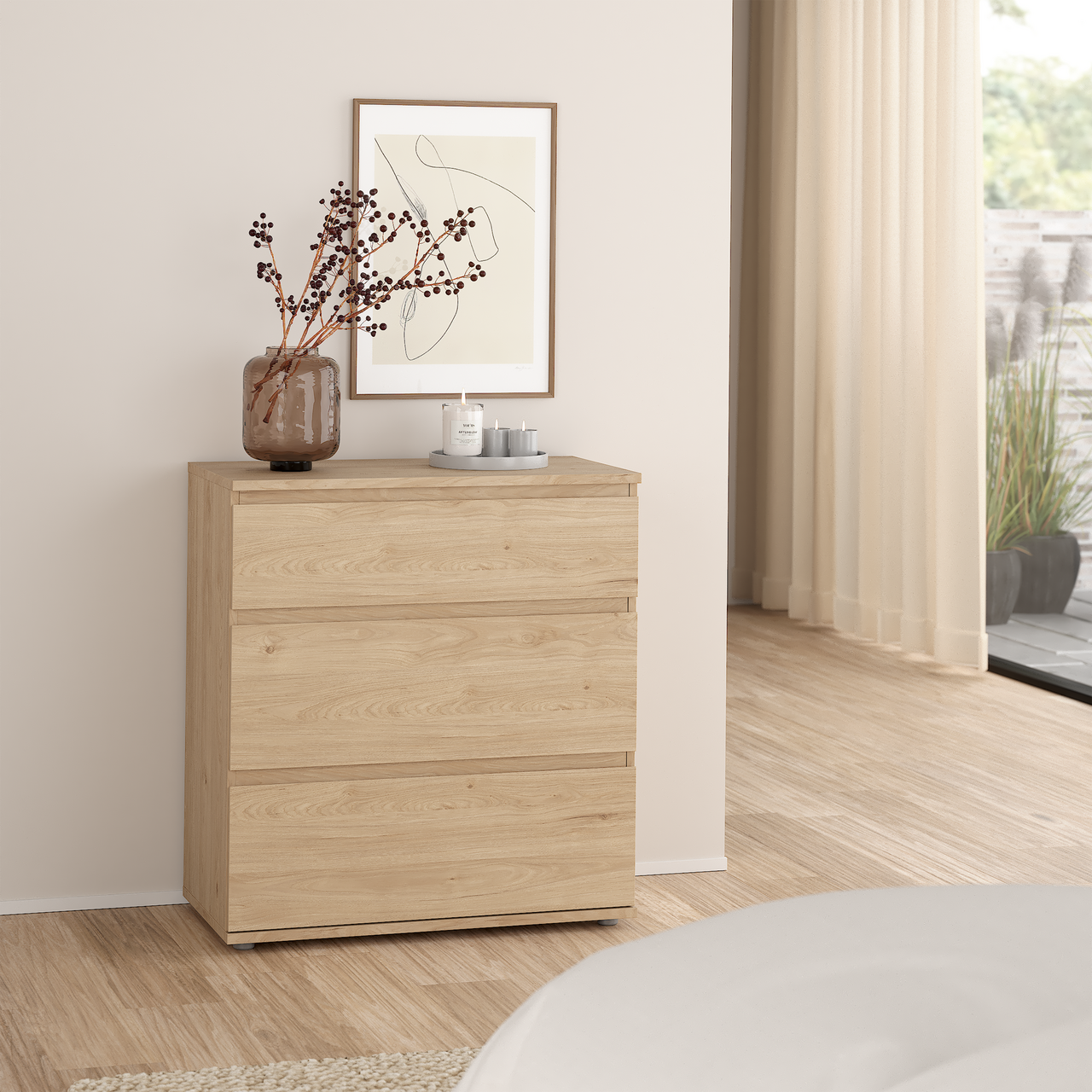 TVILUM NOVA KOMMODE EIK 3 SKUFFER 77X40X84