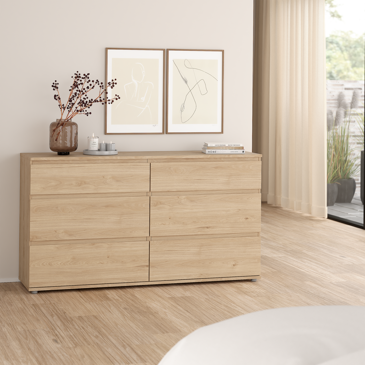 TVILUM NOVA KOMMODE EIK 6 SKUFFER 153X40X84