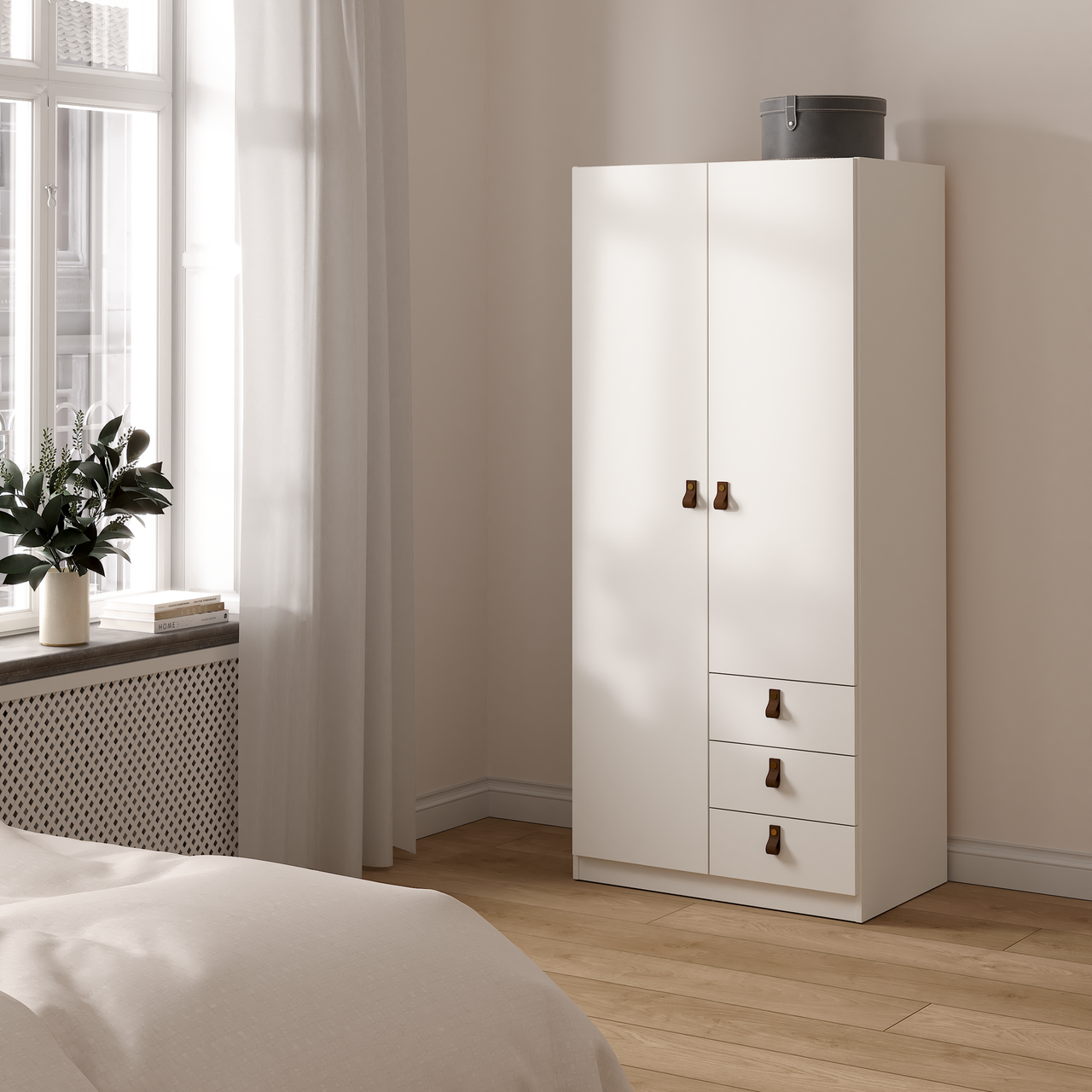 LIND BASE GARDEROBESKAP HVIT 79X50X176