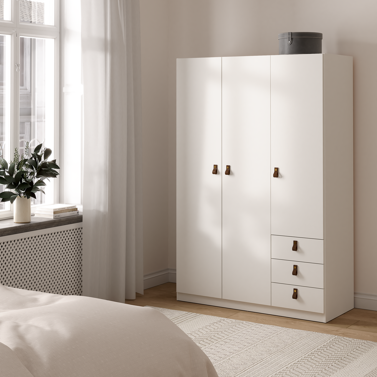 LIND BASE GARDEROBESKAP HVIT 117X50X176