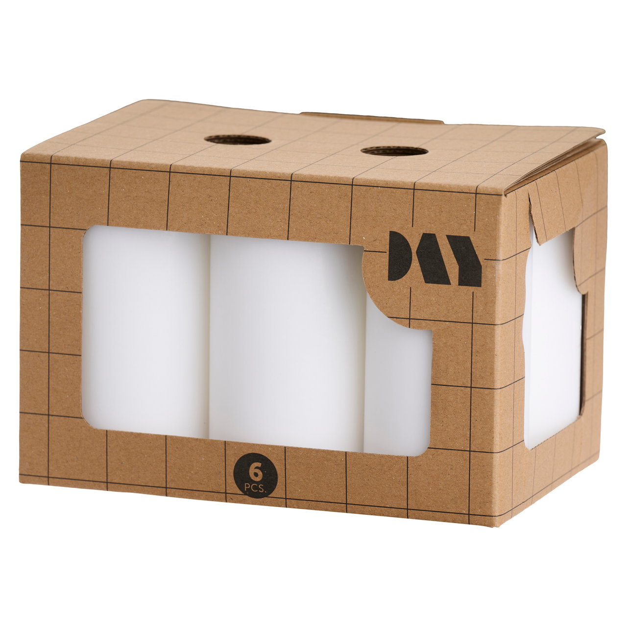 DAY KUBBELYS 6STK Ø6CM H11CM HVIT