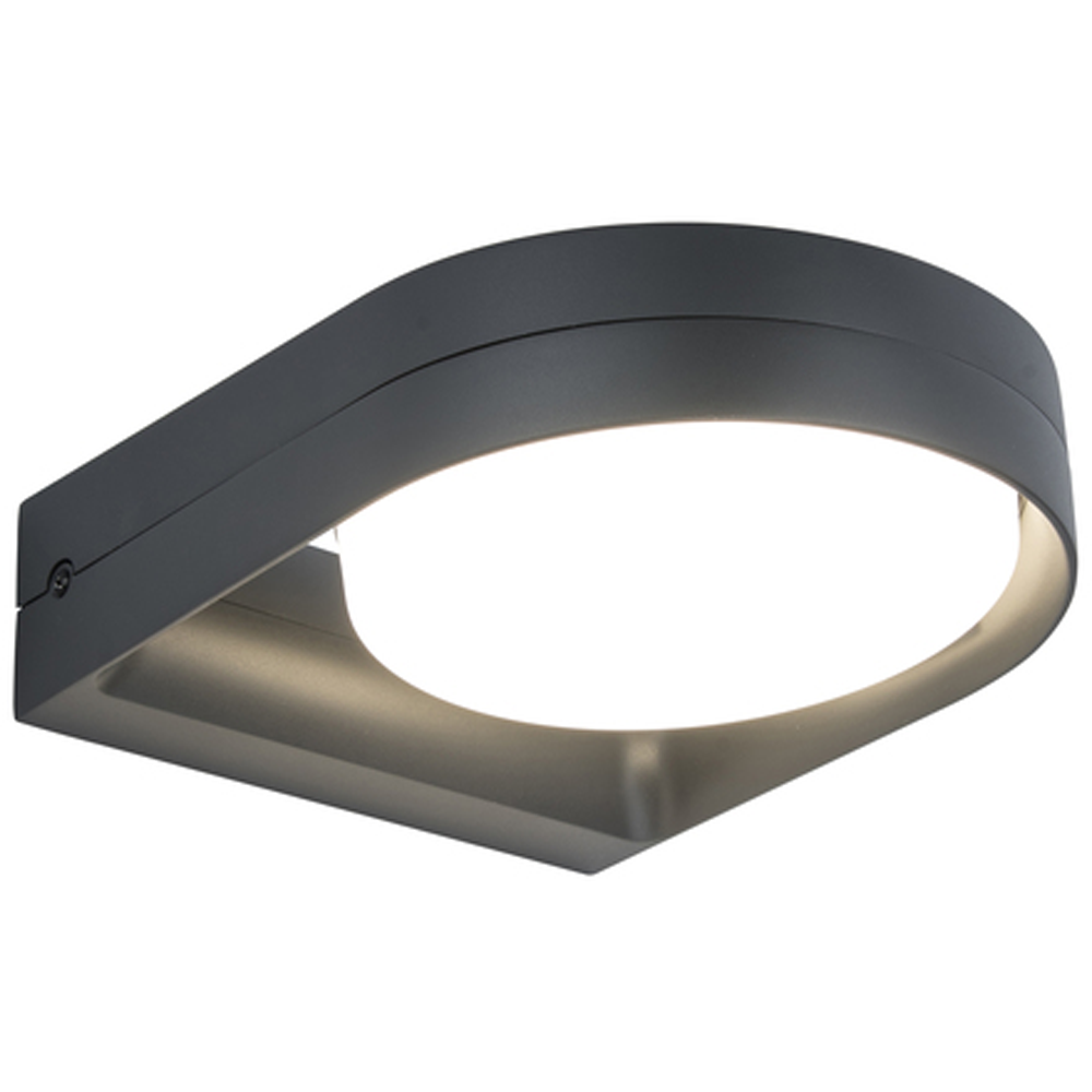 Utendørs LED-vegglampe FELE, mørkegrå, 20 cm, metall, IP54