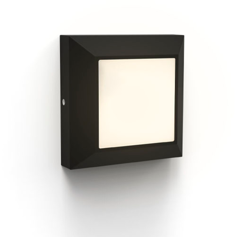 Utendørs LED-vegglampe Helena, frontal 10cm svart
