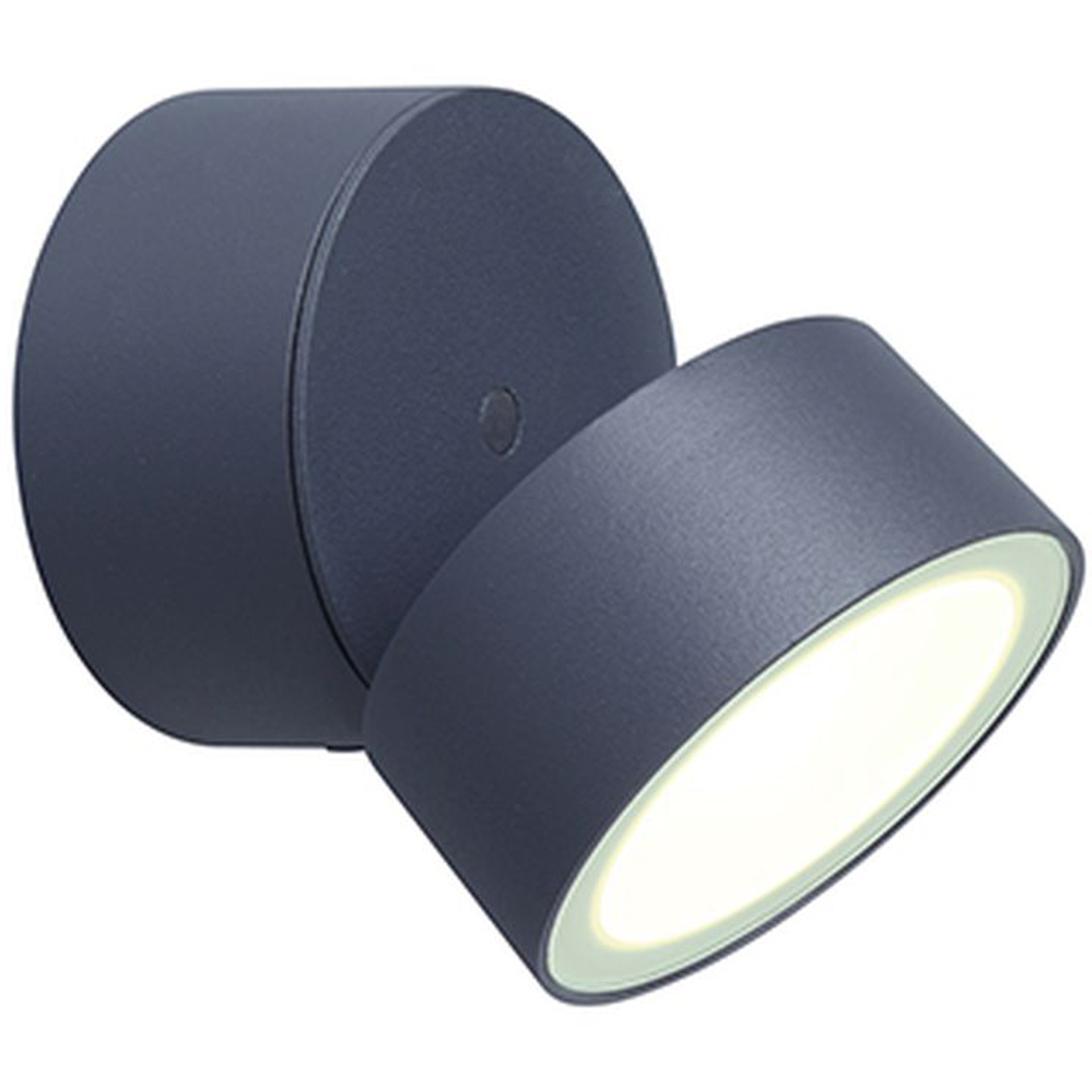 Utendørs LED-vegglampe TRUMPET, mørkegrå, Ø 9 cm, metall, IP54