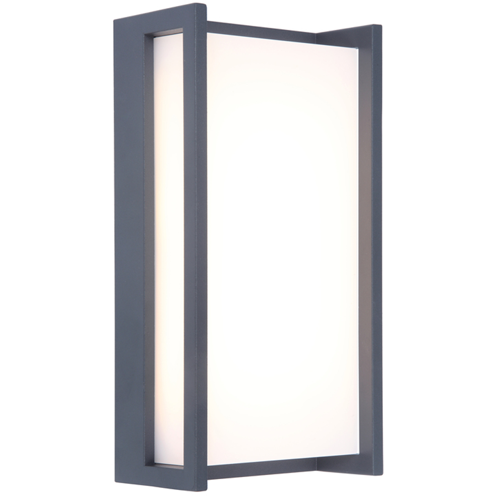 Utendørs LED-vegglampe QUBO, mørkegrå, høyde 22 cm, metall, IP54